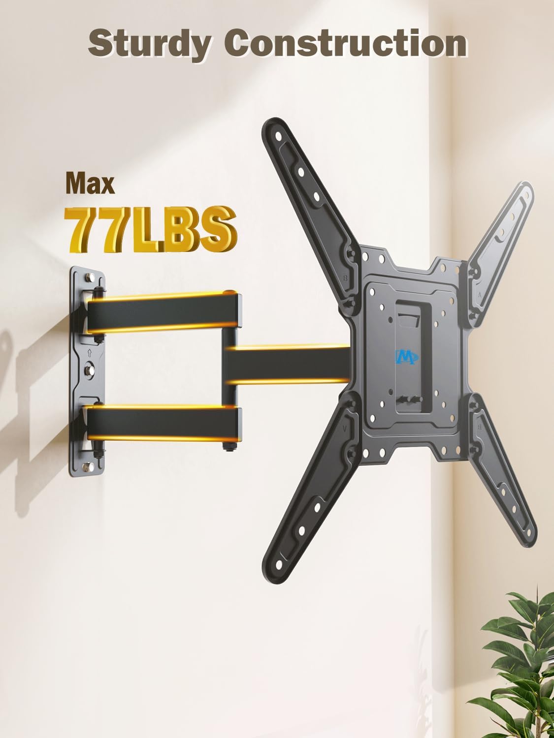 Mounting Dream Full Motion TV Wall Mount for 26-55 Inch TVs, 77lbs Capacity, Swivel Tilt Bracket - Image 4