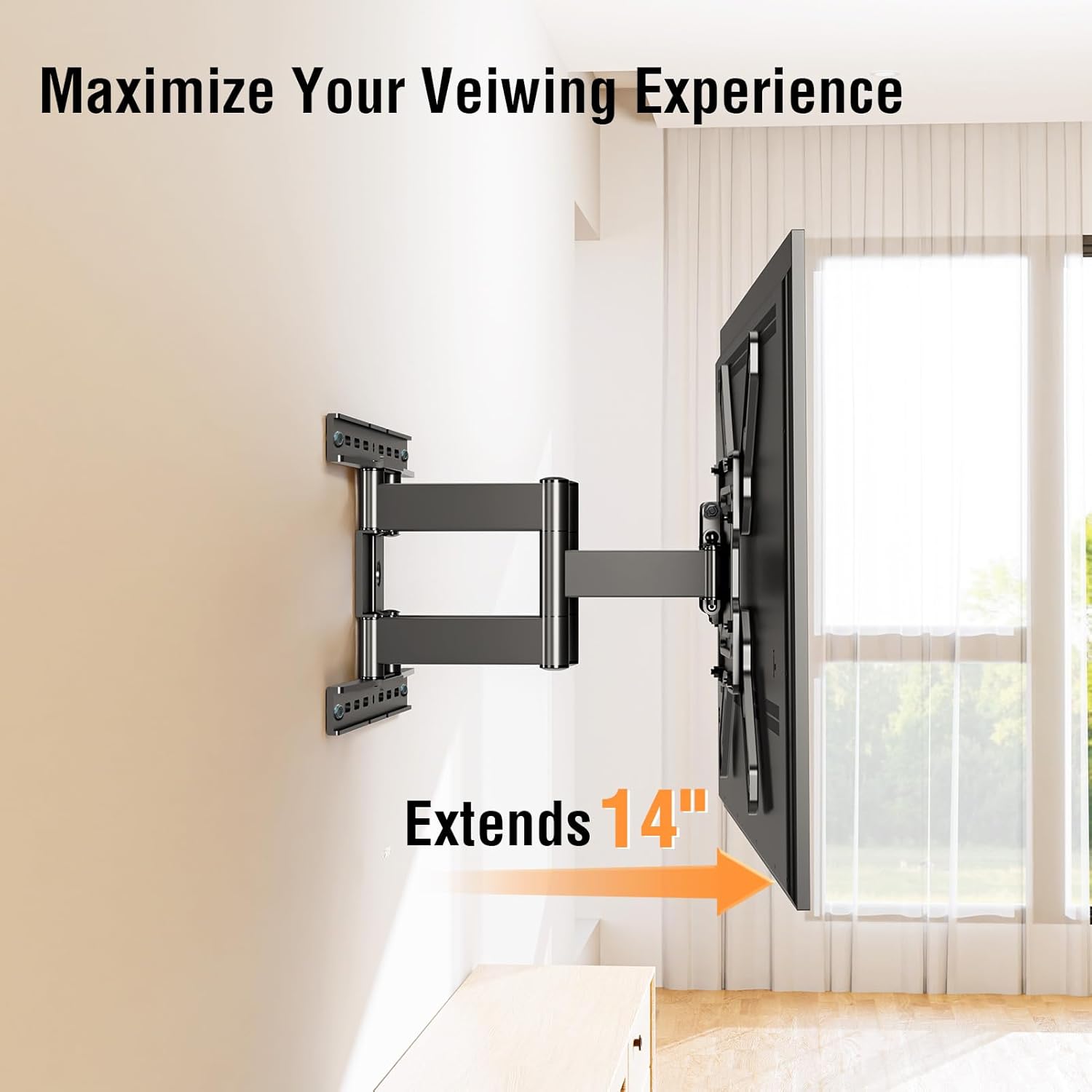 ELIVED Ultra Slim Full Motion TV Wall Mount 26-60 Inch, 88 lbs Capacity, Swivel Tilt - Image 3