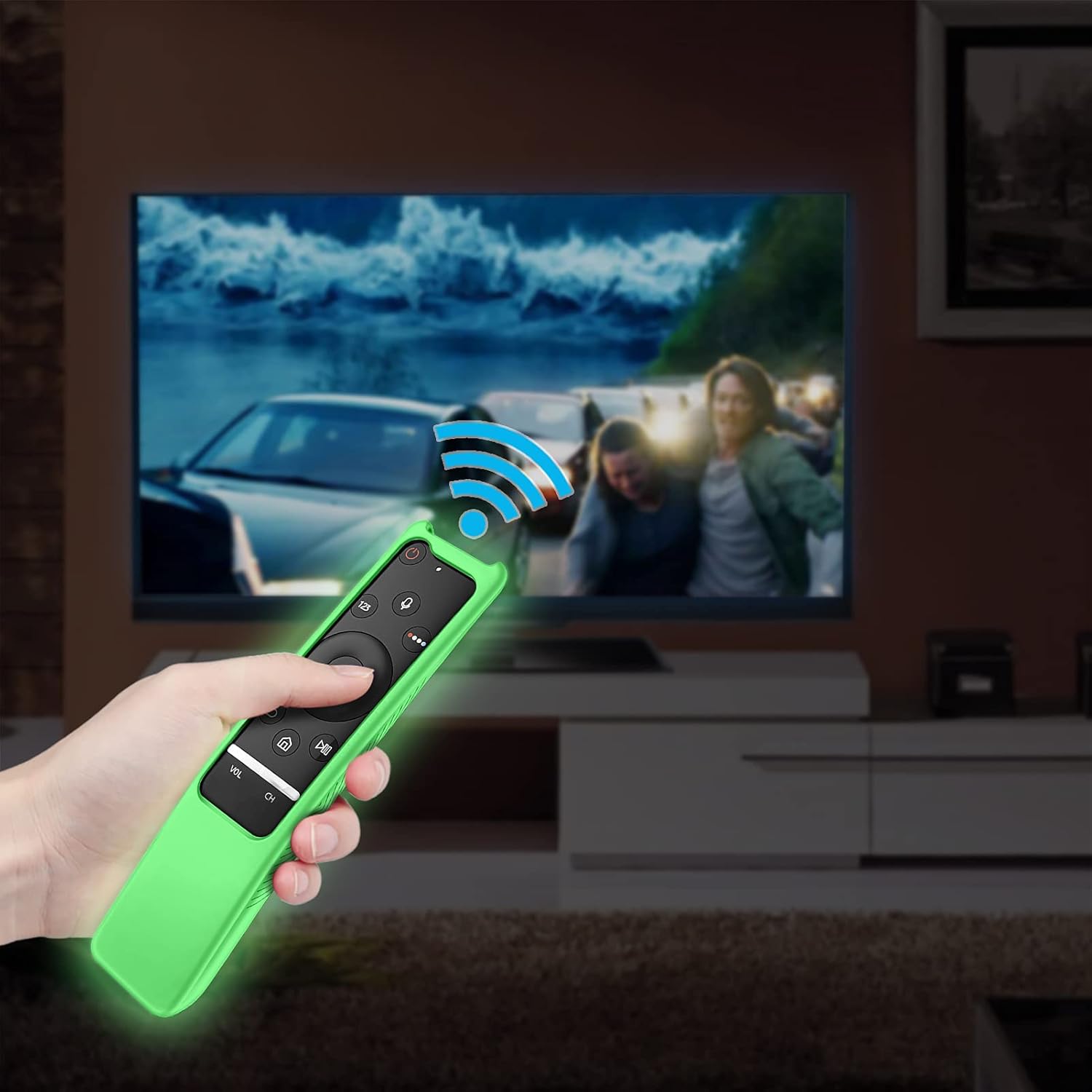 Fintie Glow-in-the-Dark Green Silicone Protective Case for Samsung BN59 Smart TV Remote - Image 6