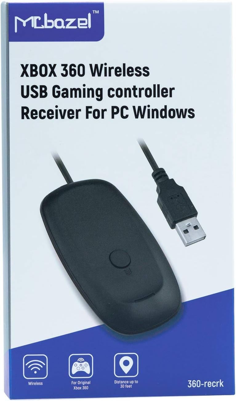 Mcbazel Wireless USB 2.0 Gaming Receiver Adapter for Xbox 360 PC Laptop - Black - Image 4