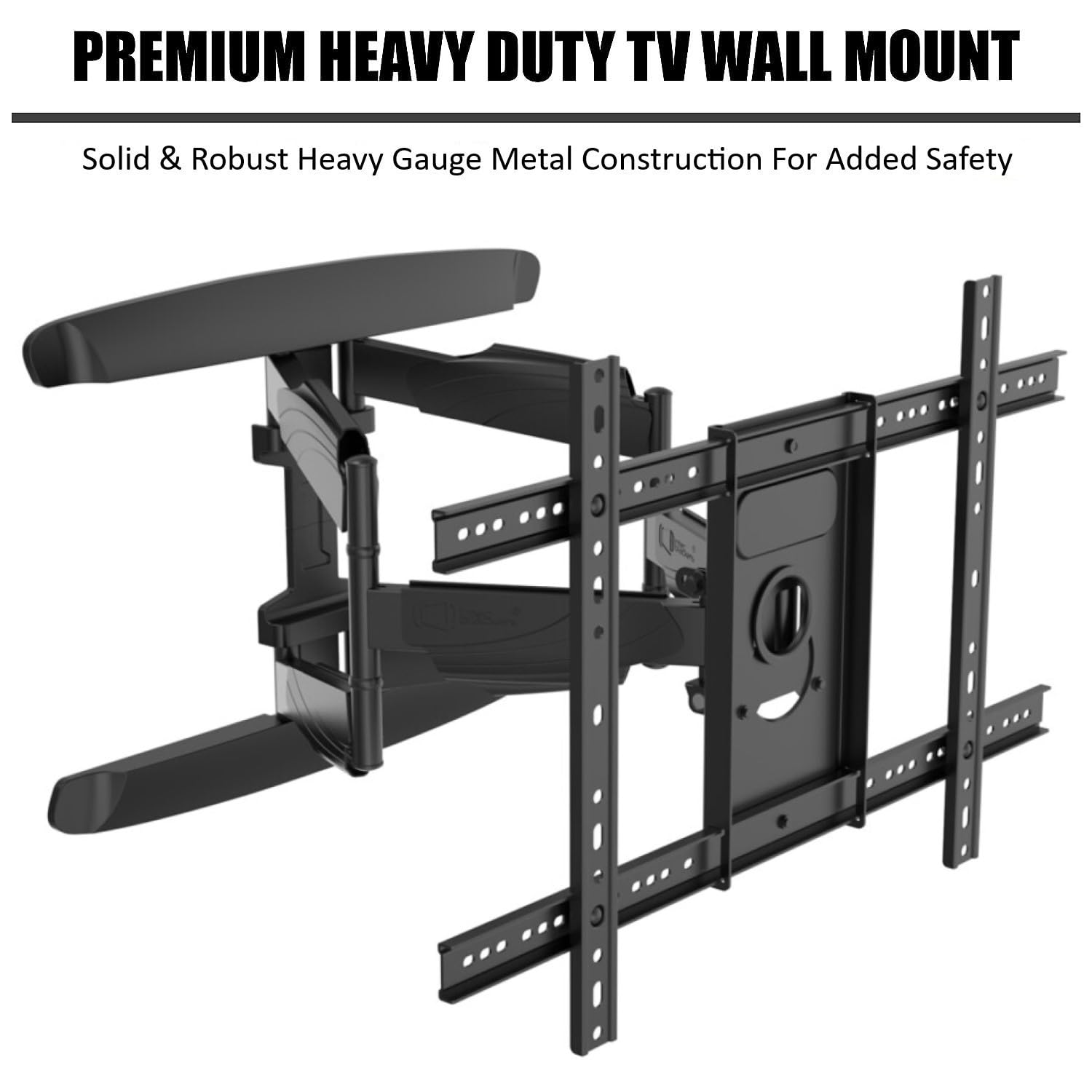 Caprigo 55-85 Inch Full Motion Dual Arm Heavy Duty TV Wall Mount Swivel Tilt - Image 2