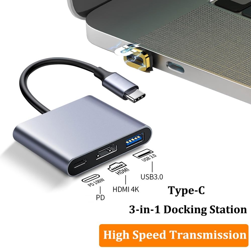 4K USB C to HDMI Hub with USB 3.0 and PD Fast Charging for iPhone 15 iPad MacBook Samsung - Image 3