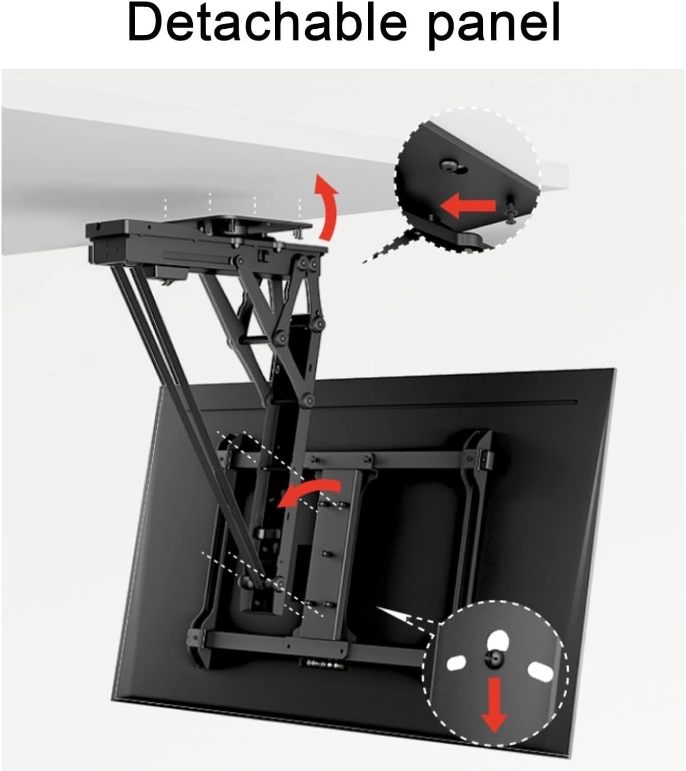 Motorized Ceiling TV Mount for 32-75 Inch TVs with ±90° Swivel and 0-75° Flip - Image 5