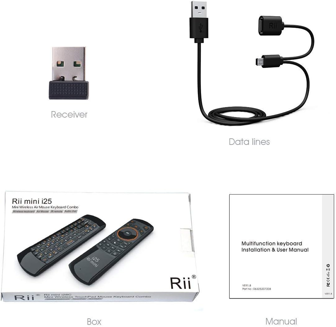 Rii Mini i25 Rechargeable 3-in-1 Wireless Fly Mouse Keyboard Remote for PC Android TV Boxes - Image 7