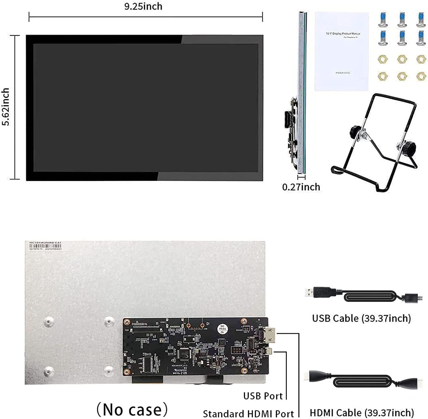 10.1 Inch Touchscreen Monitor 1024x600 Portable HDMI IPS Display for Raspberry Pi 5/4/3/2/Zero 16:9 Win11/10/8/7 Free-Driver - Image 7