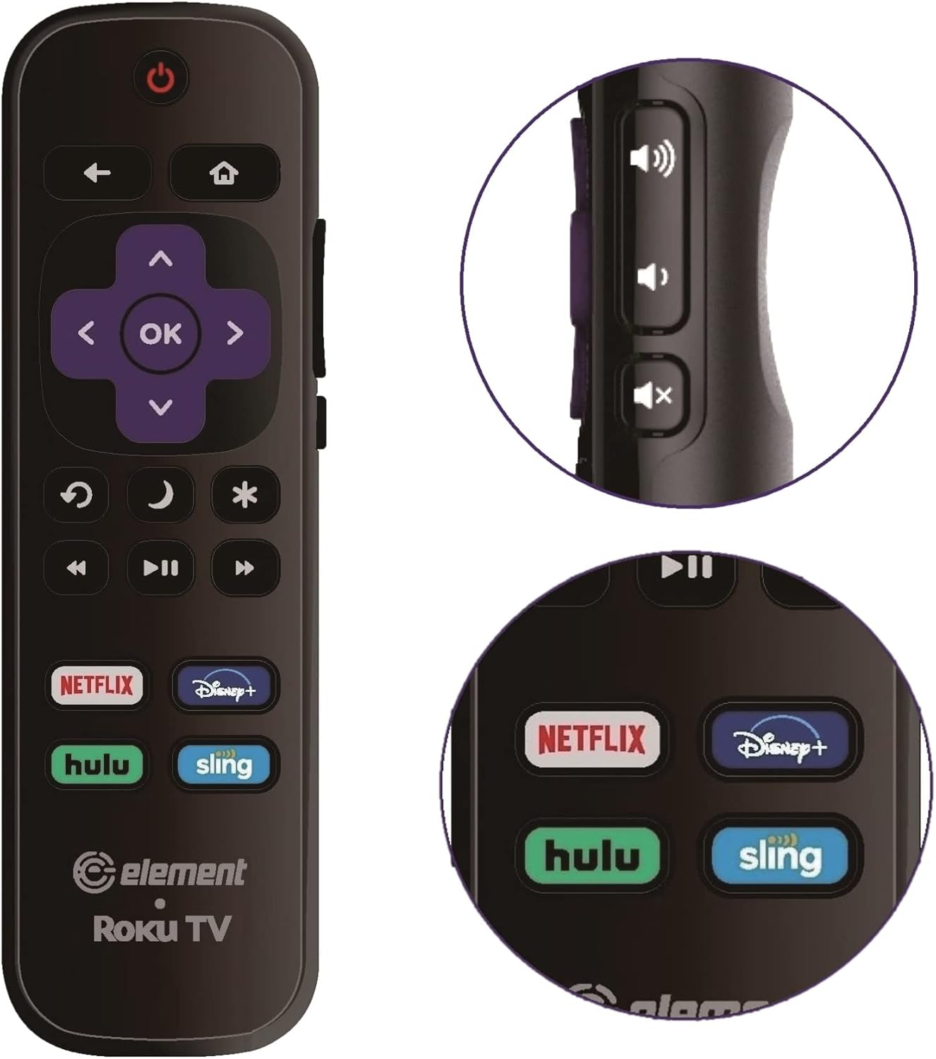 Element Roku TV Smart 4K Ultra HDTV Replacement Remote for All Models - Image 4