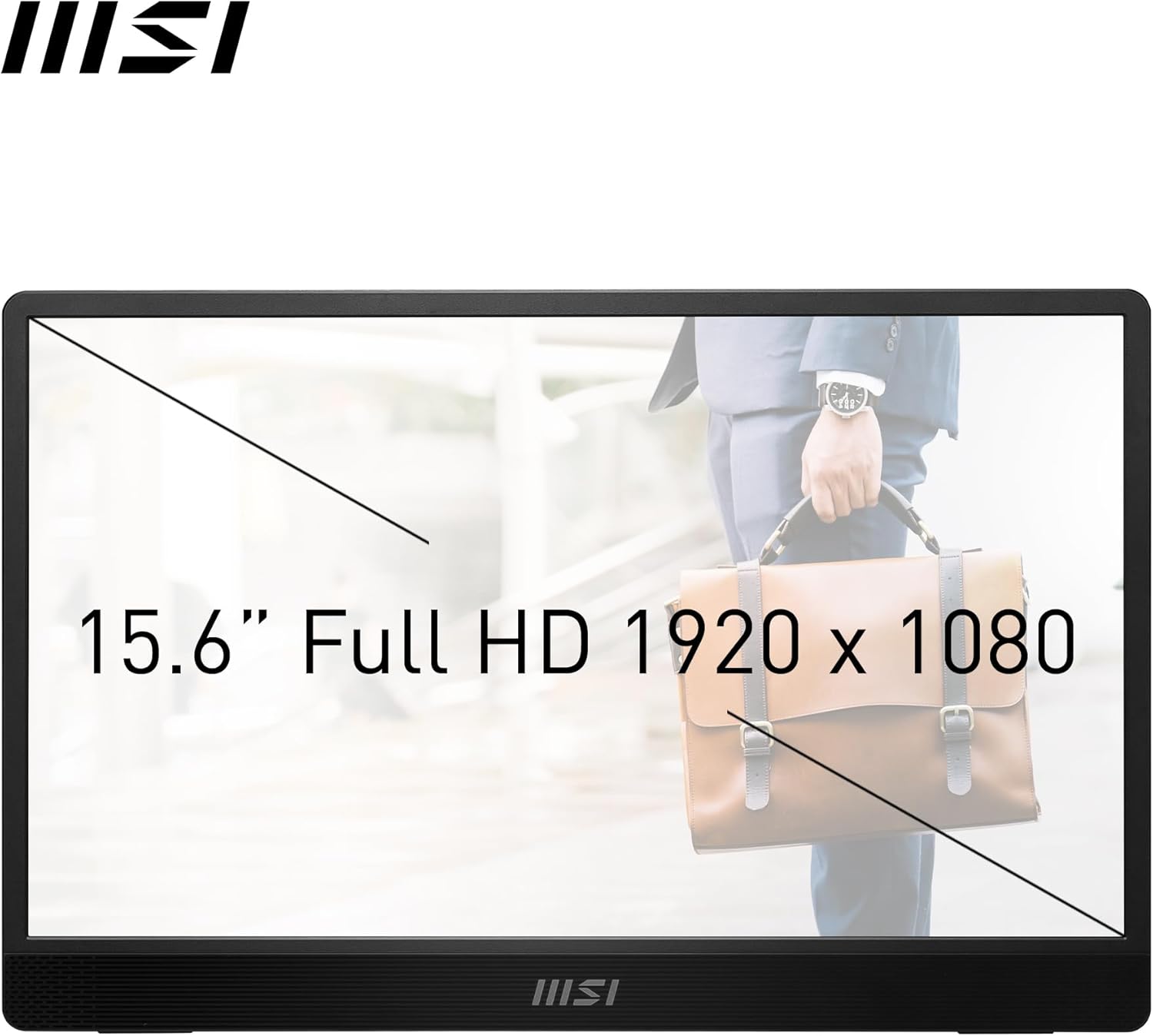 MSI Pro MP161 E2 Portable 15.6" FHD IPS 1080p Monitor USB-C Mini-HDMI Speakers Metal Gray - Image 2