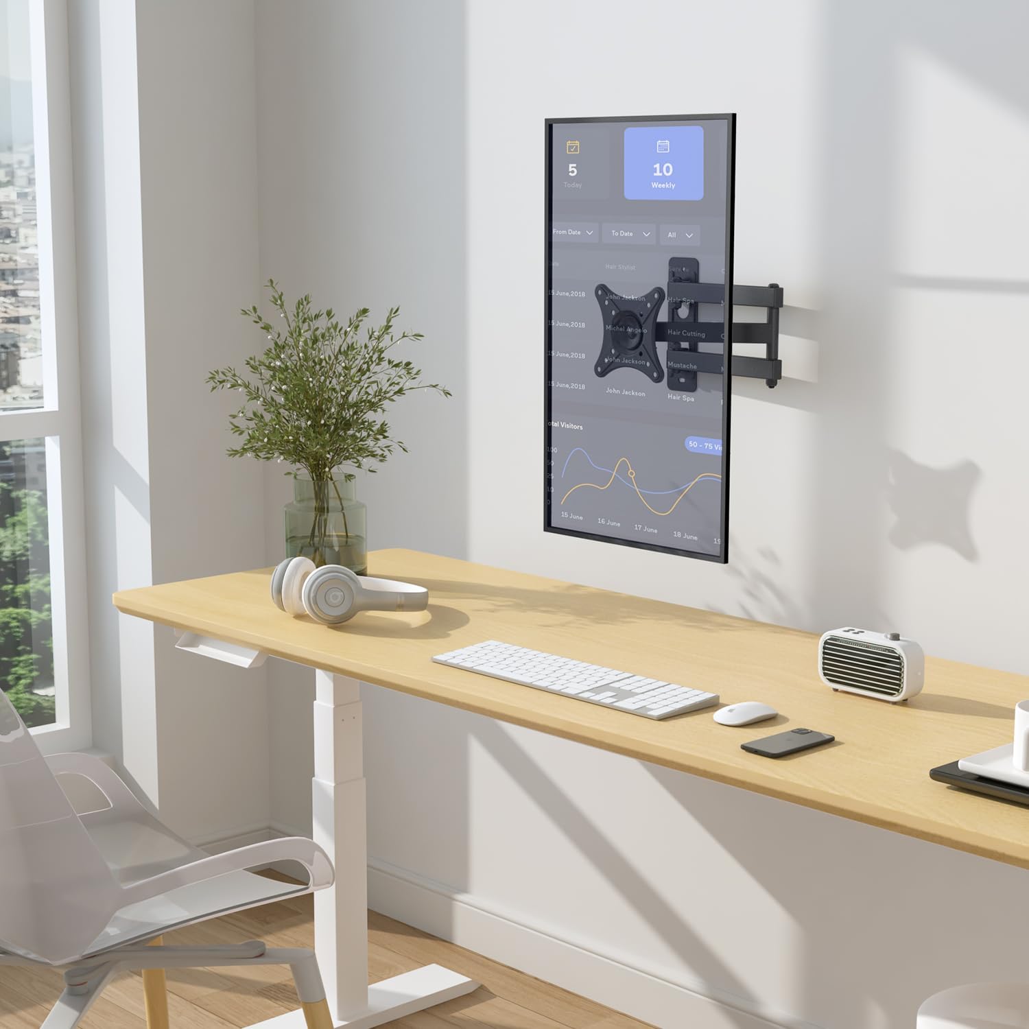 USX MOUNT Single Stud TV Wall Mount for 13-32 Inch TVs, Full Motion Swivel Tilt Articulating Bracket, 33LBS Capacity - Image 6