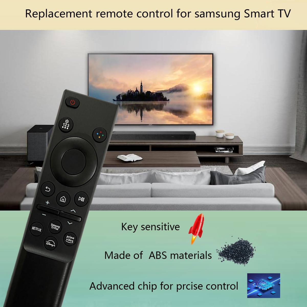 Replacement Remote Control for Samsung Crystal CU7000 DU7200 Series HDR Smart TV 50 Inch - Image 3