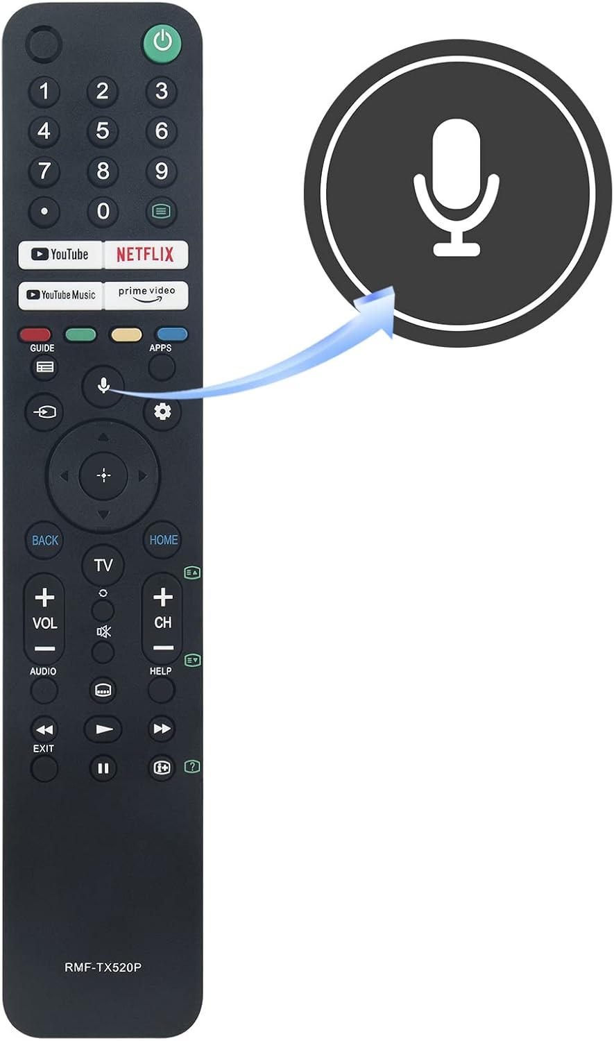 RMF-TX520P Bluetooth Voice Replacement Remote for Sony Bravia LCD TVs 55-75 Inch - Image 2