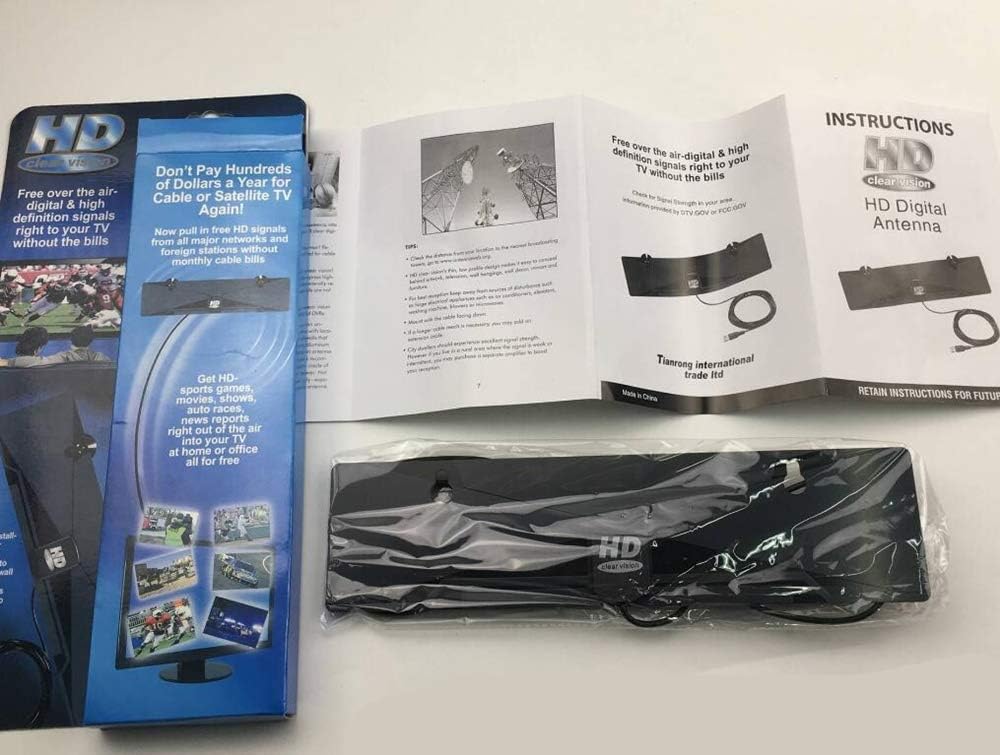 Indoor HD Clear Vision Digital TV Antenna Receiver - Free HD Signal, Wall Mounted - Image 4
