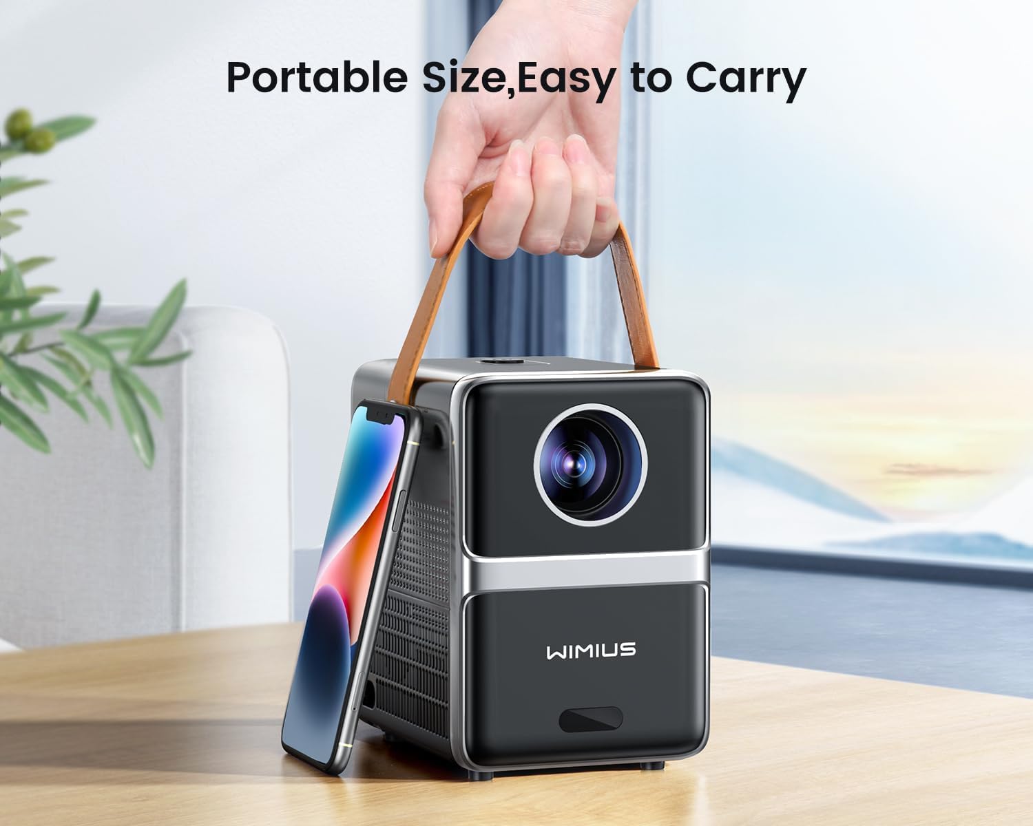 WiMiUS 1080P Portable Mini Projector with WiFi Bluetooth Electric-Focus 550 ANSI Outdoor Home Theater - Image 8