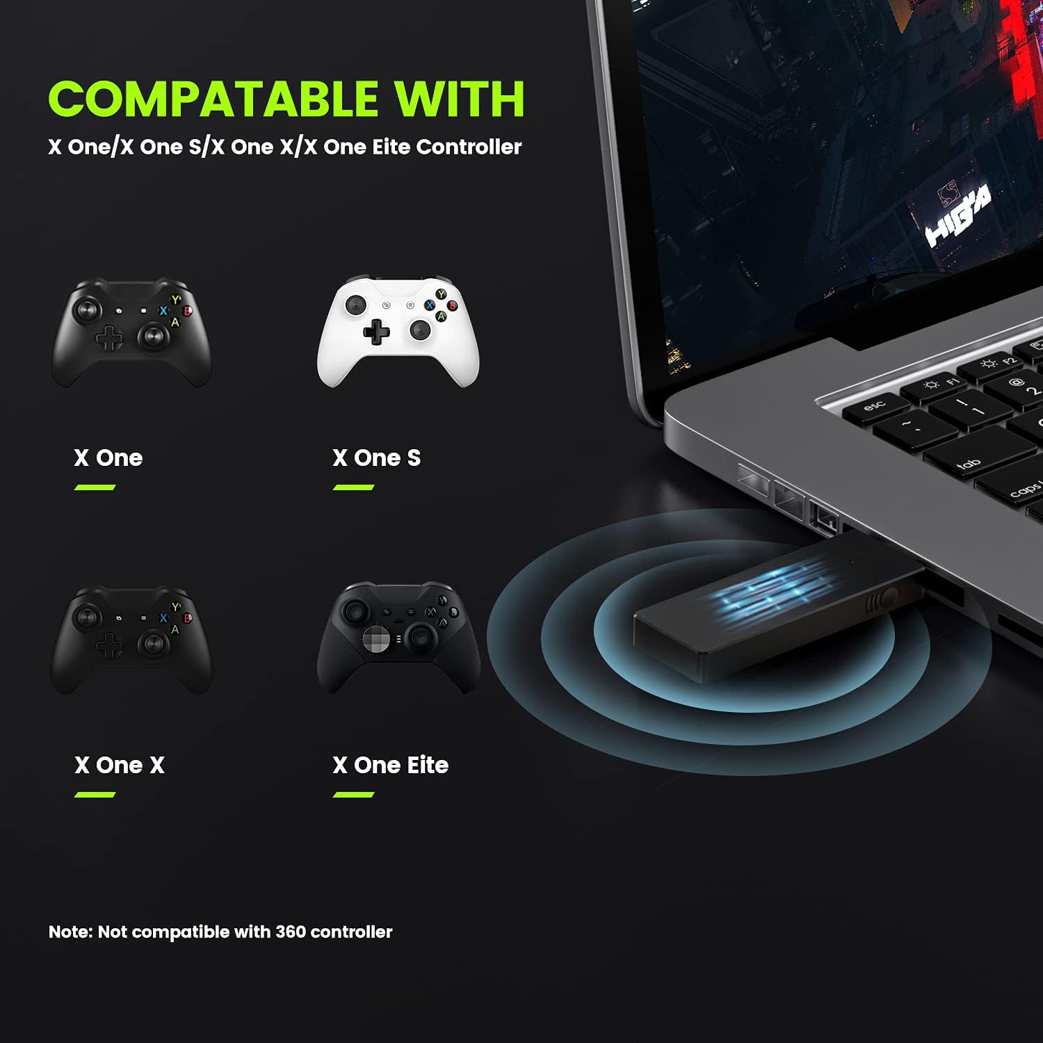 Xbox One Wireless Controller Adapter for Windows 10 8.1 8 7 PC Certified - Image 4