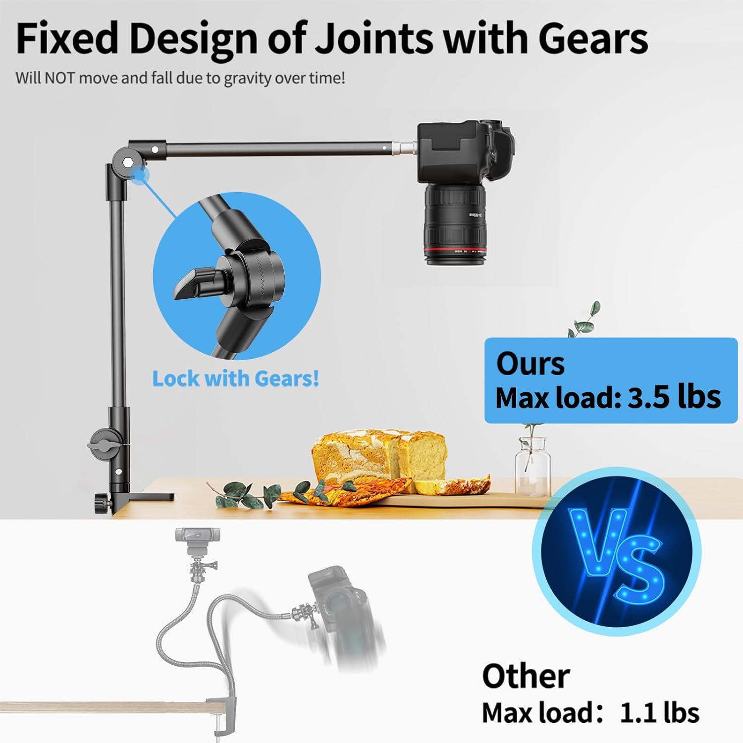 Adjustable 27-inch Tablet Phone Mount Holder for 4.7-12.9 inch Devices, iPad, iPhone, Galaxy Tab - Image 5