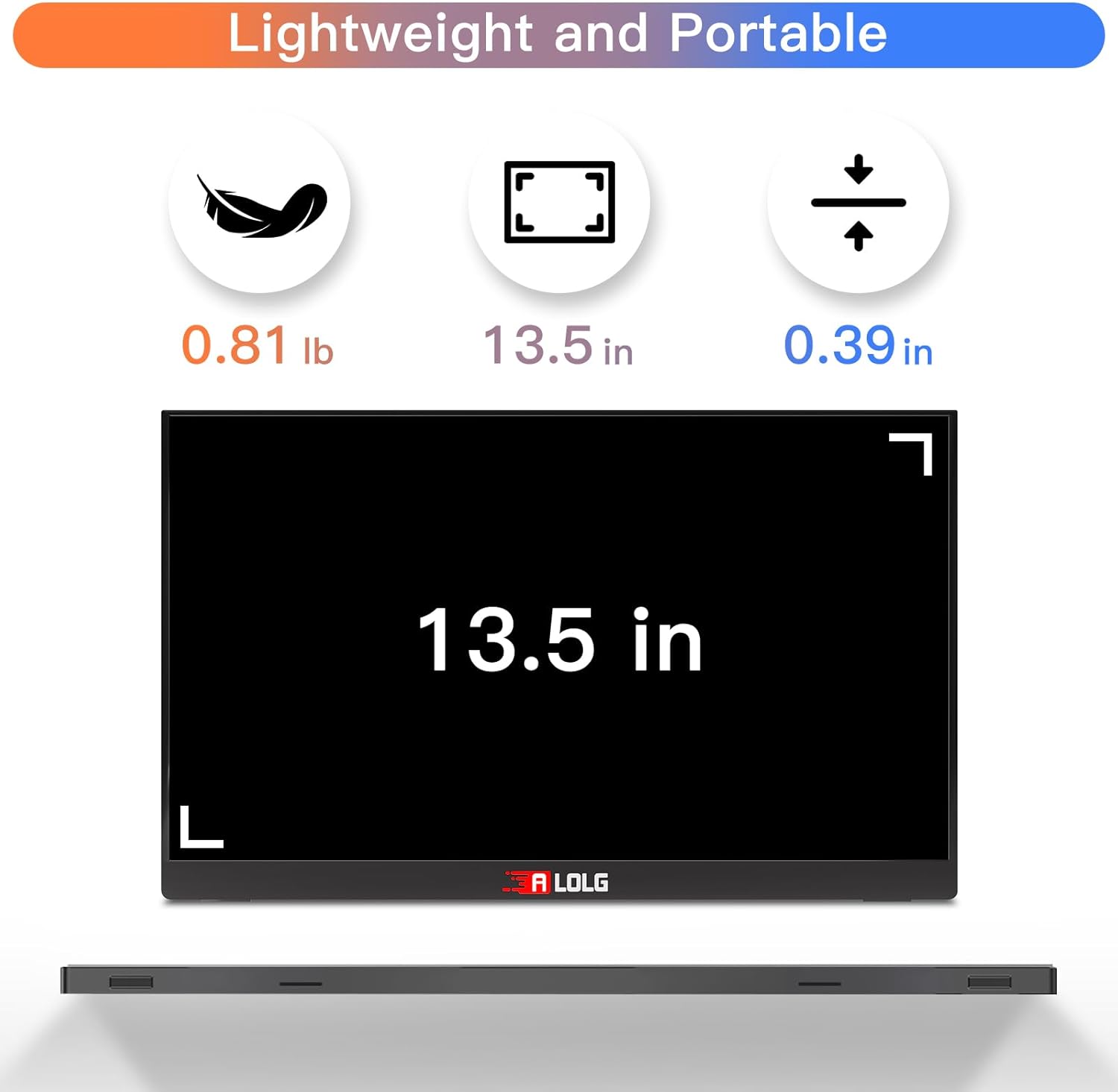 13.5 Inch 2K FHD 60Hz Portable Laptop Monitor with HDR IPS Panel and Smart Cover - Image 7