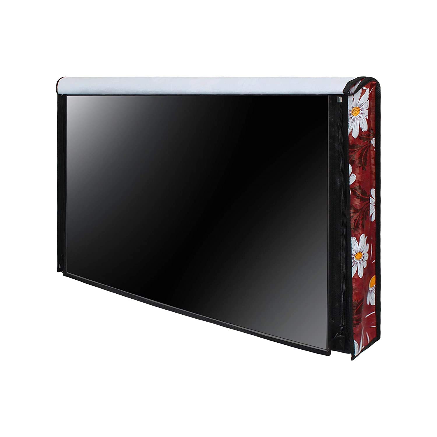 Decorly Furnishing Multicolor Printed 65 Inch LED TV Cover for All Brands Models Dark Brown - Image 2