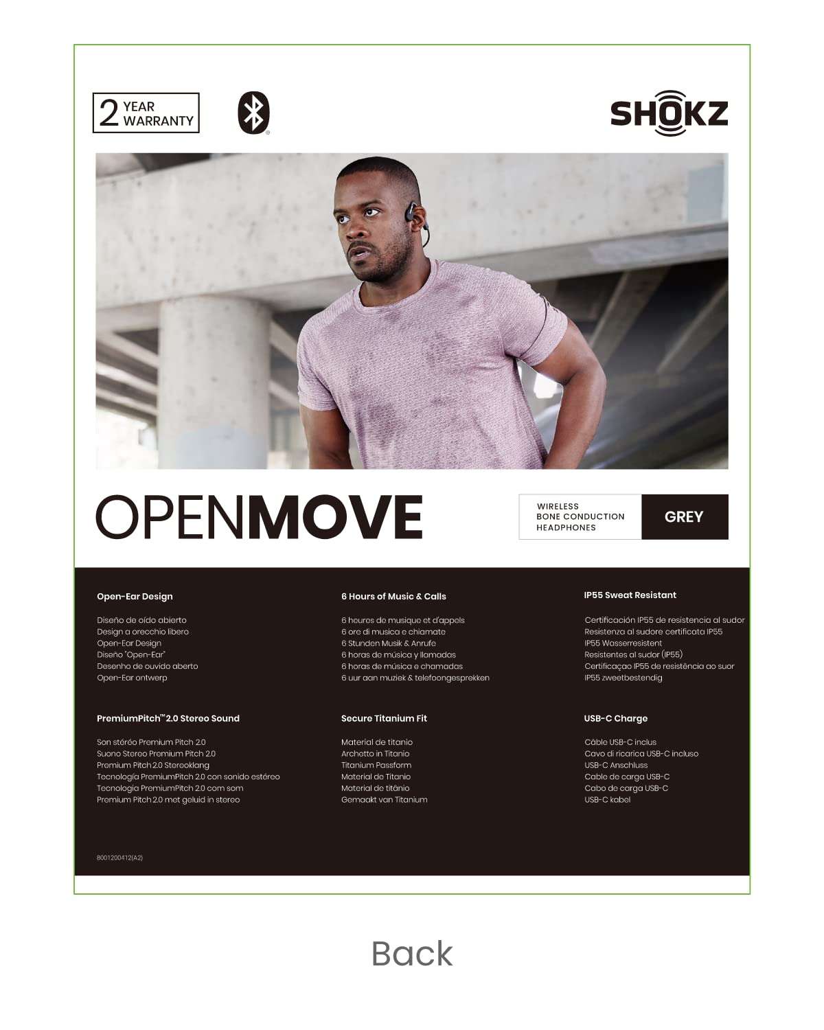 Shokz OpenMove Slate Grey 6 Hour Playtime IP55 Waterproof Bluetooth Wireless Sports Headphones with Mic - Image 11