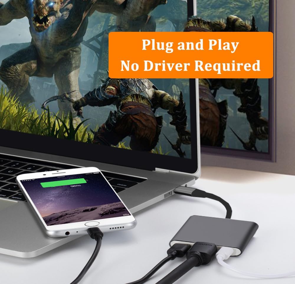4K USB C to HDMI Hub with USB 3.0 and PD Fast Charging for iPhone 15 iPad MacBook Samsung - Image 7