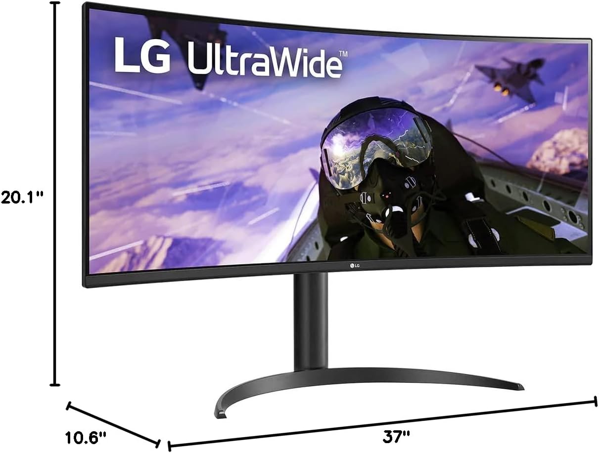 LG 34BP65C-B 34 Inch QHD UltraWide Curved Monitor 160Hz AMD FreeSync Black - Image 8
