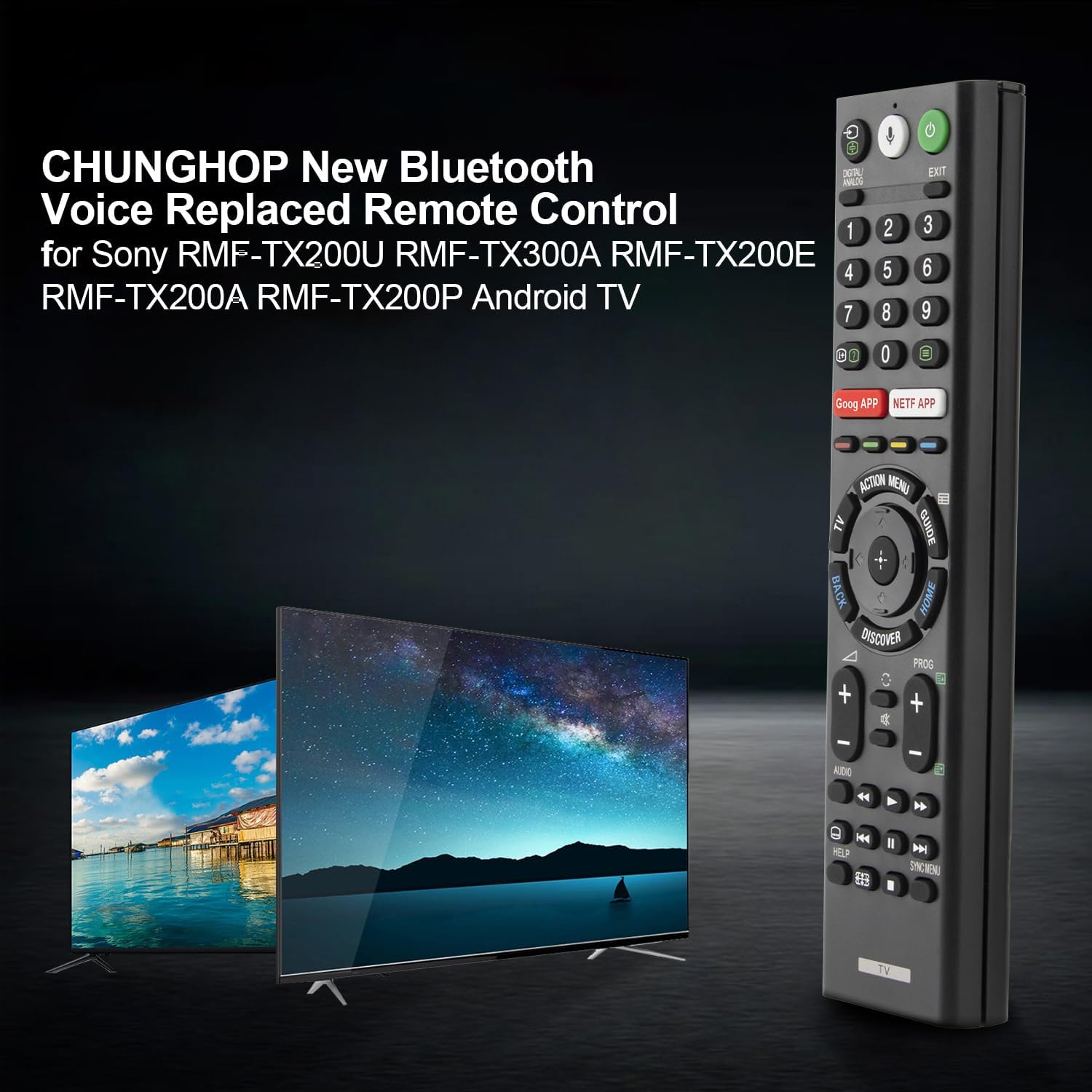 Replacement Voice Remote Control for Sony Android TVs RMF-TX200U RMF-TX300A - Image 2