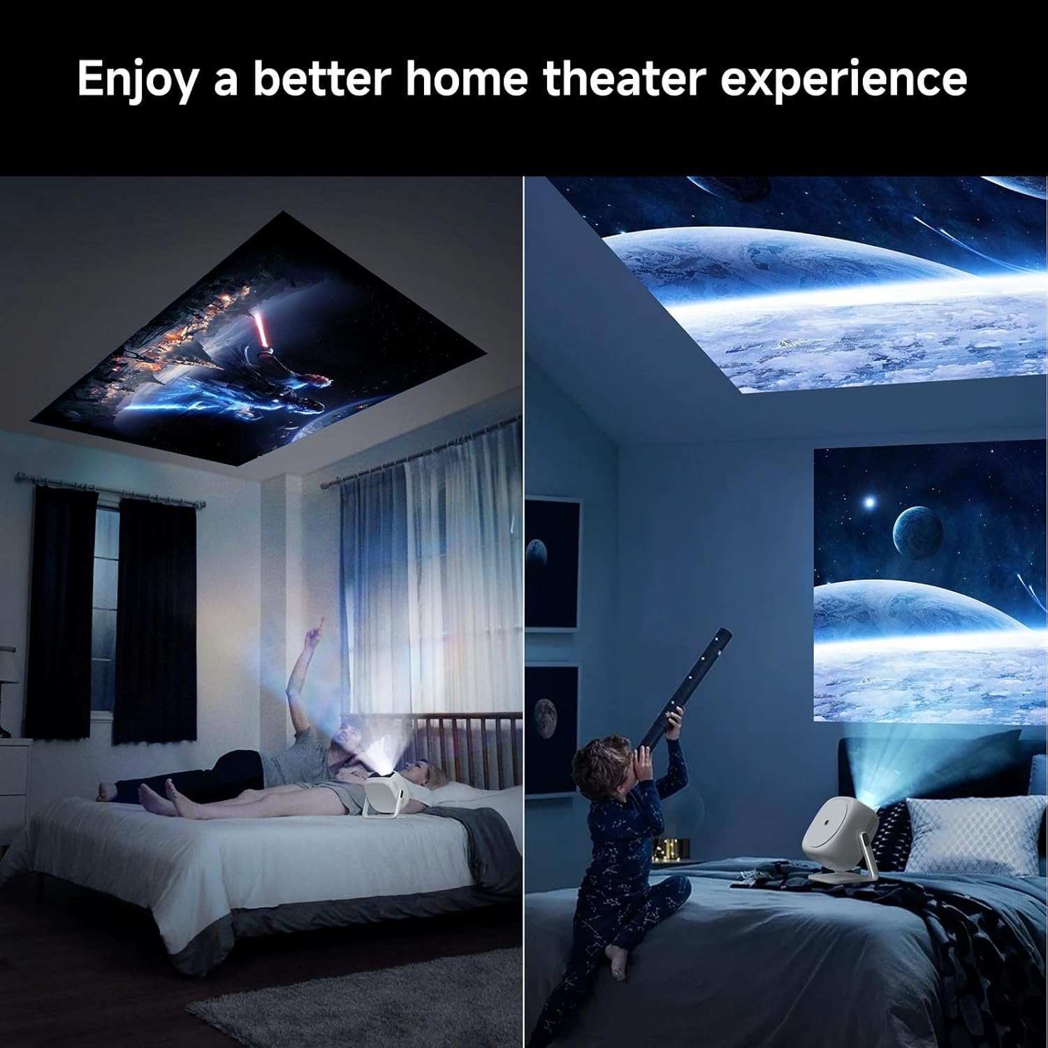Visulapex Portable Mini Projector with 360° Stand, WiFi, Bluetooth, 1080p Support, Electric Focus, 15000 Lumens, Outdoor Home Theater - Image 7
