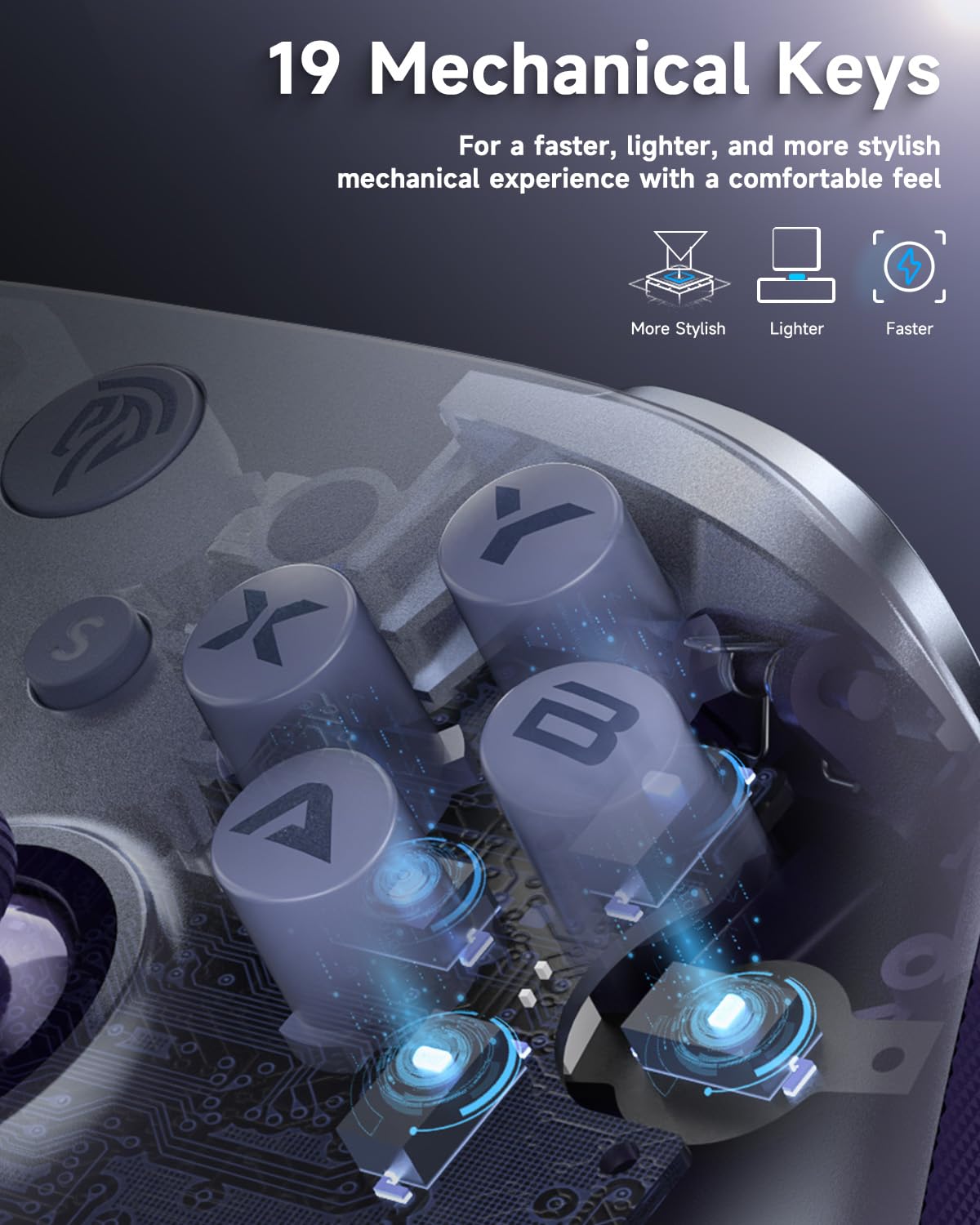 EasySMX X10 Wireless PC Controller White Faceplate Bluetooth for PC Switch Steam Android TV - Image 5