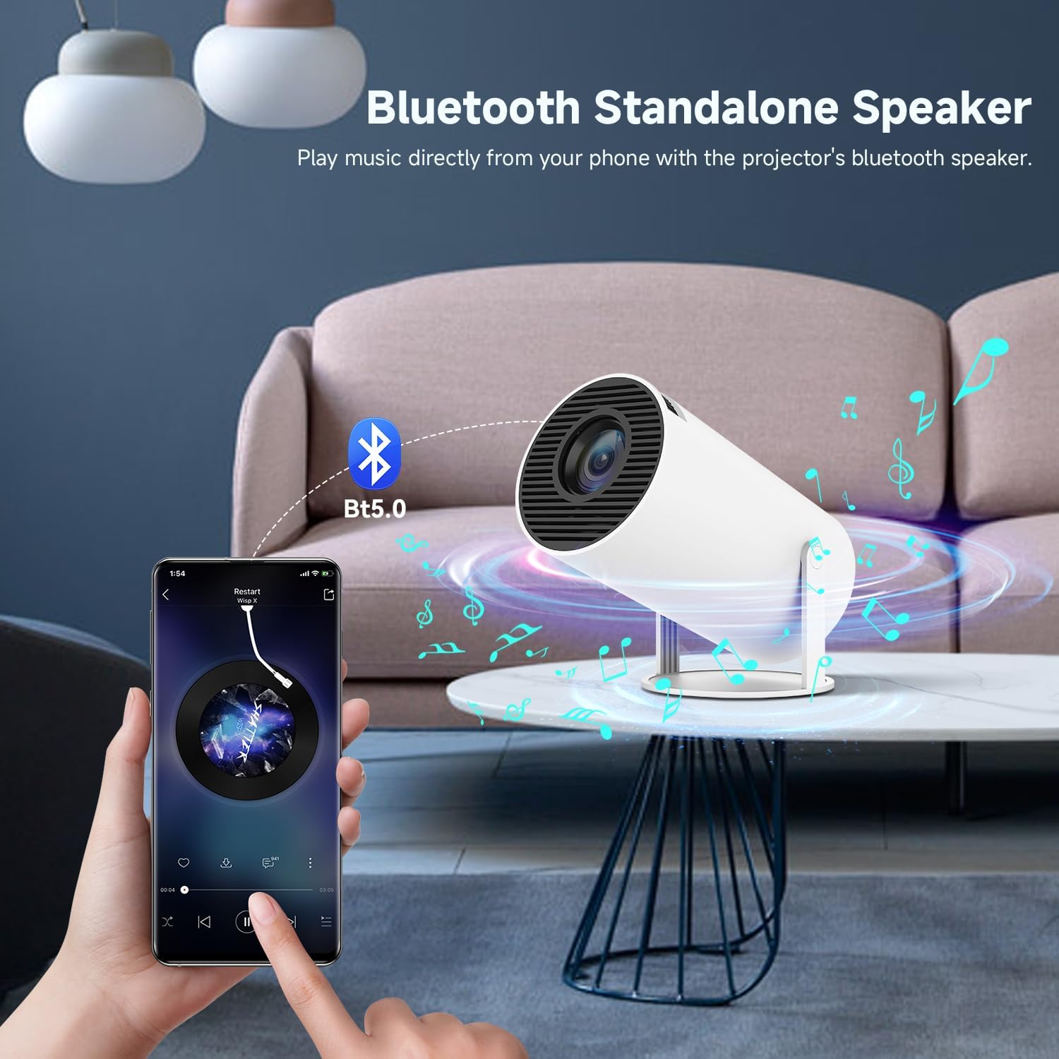 Android 11 1080P Home Theater Projector 300 ANSI 4K Support 30-130 Inch Display - Image 3