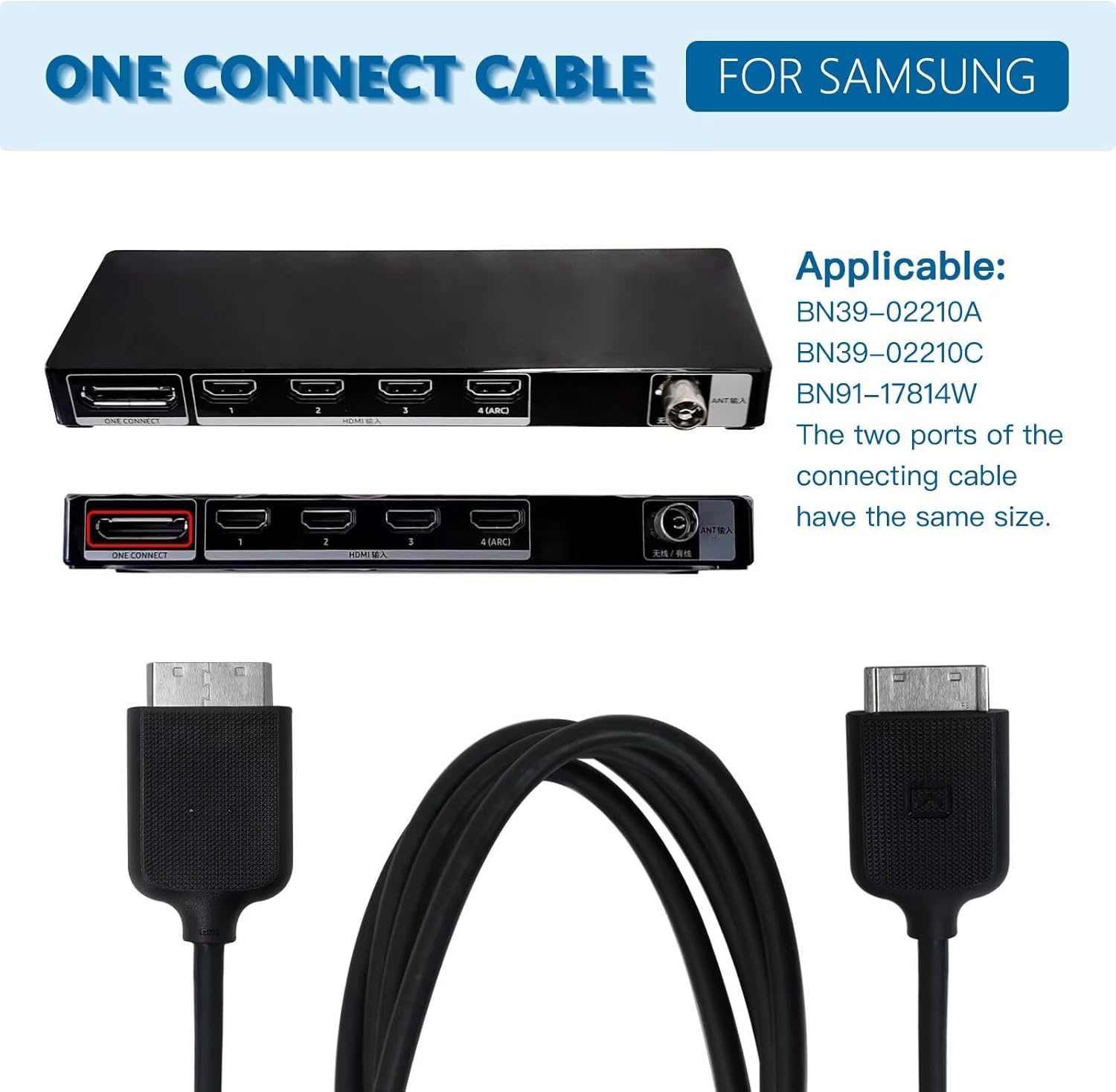 Samsung TV Box Connection Cable BN39-02210A BN39-02210C BN81-16660A Black 2m - Image 7