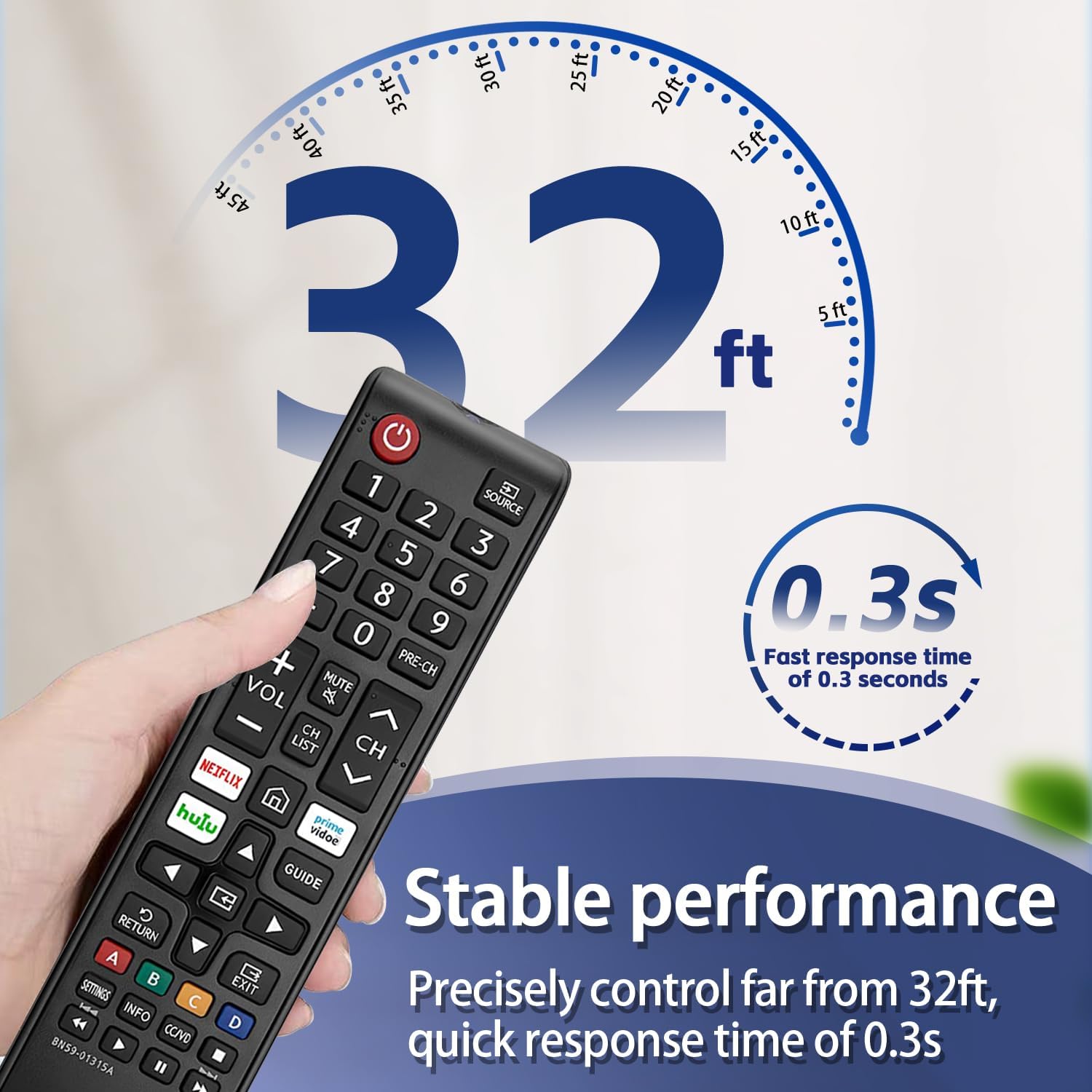 2 Pack New Universal Samsung TV Remote Replacement for Smart LED LCD HDTV QLED 4K 3D Series TVs Easy Setup - Image 2