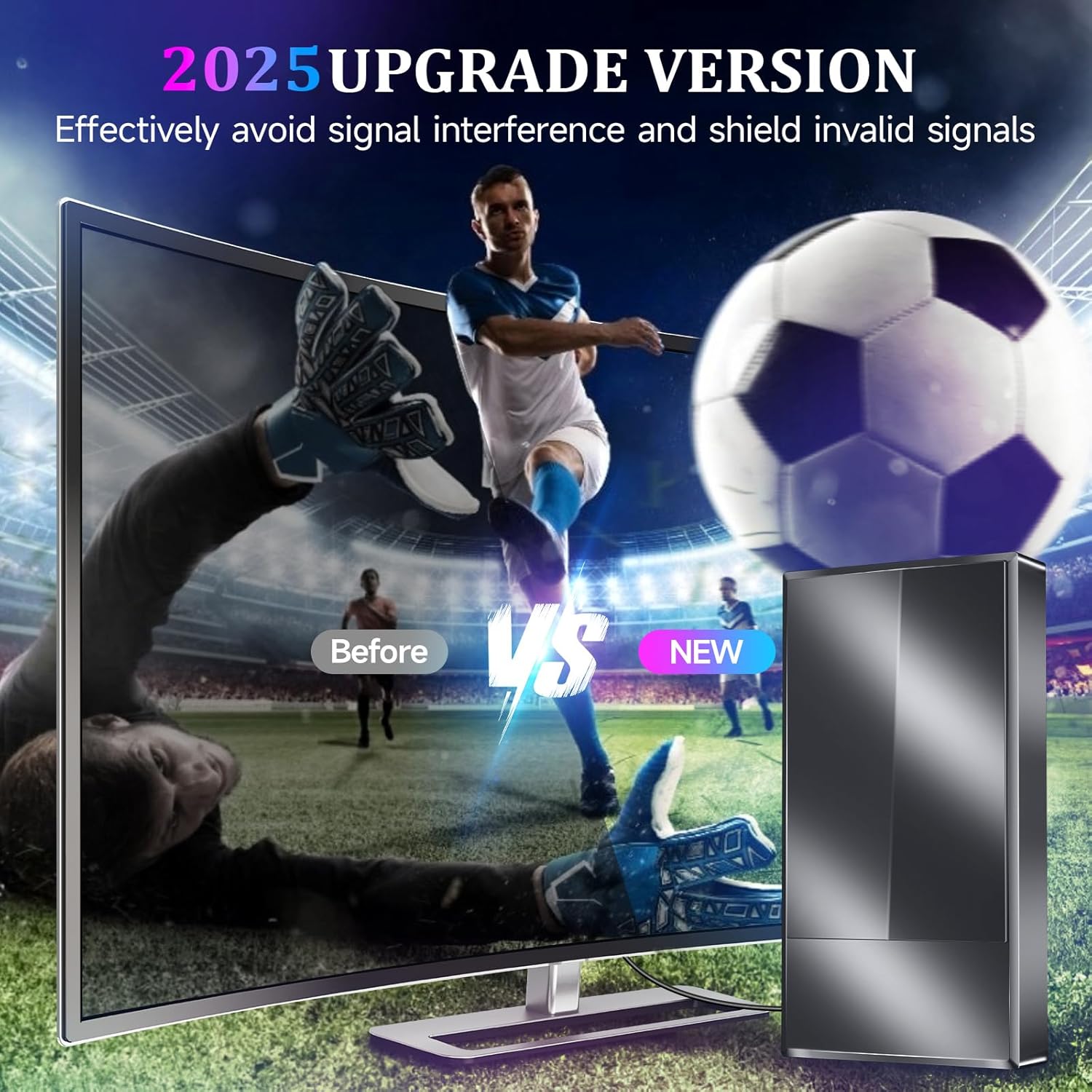 2025 Strongest 3200+ Mile Range Indoor Outdoor Digital TV Antenna with Amplifier 50FT Cable 8K 4K 1080p Support - Image 3