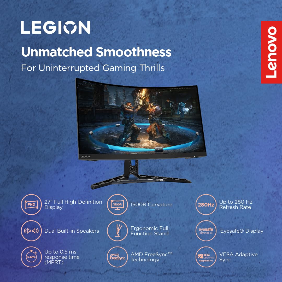 Lenovo Legion R27fc-30 27 Inch FHD 240Hz Gaming Monitor 0.5ms AMD FreeSync NVIDIA G-Sync Black - Image 2