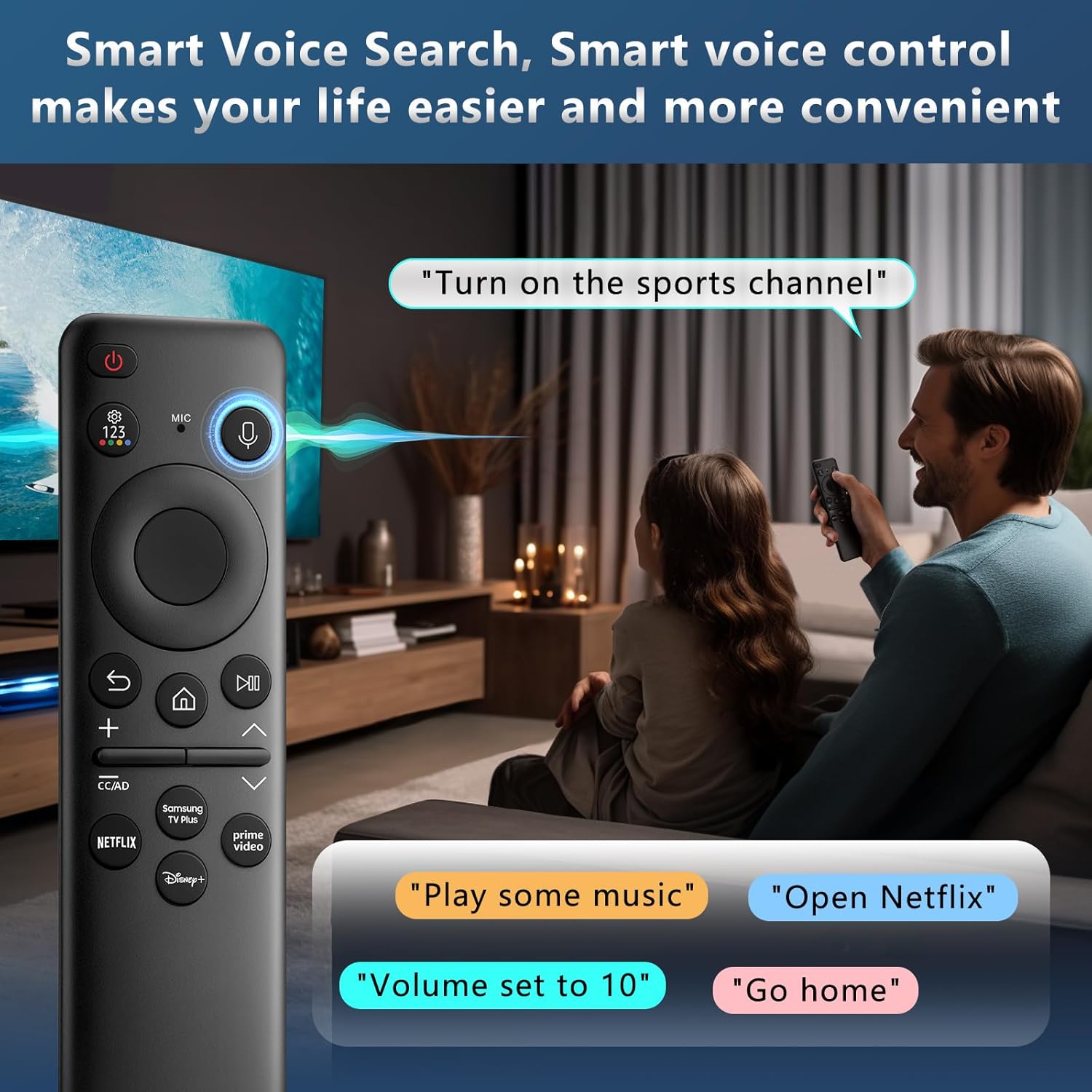 Solar Rechargeable Voice Remote for Samsung Smart TVs - Model BN59-01432A - Image 4