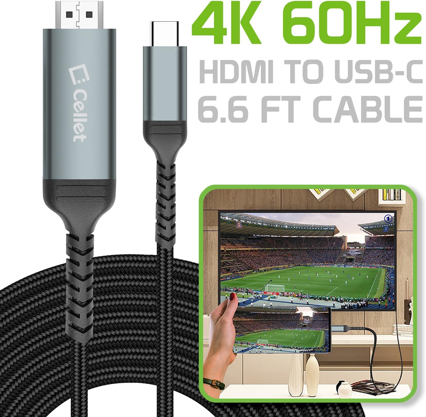 6-Foot USB-C to HDMI 4K Video Adapter Cable for iPhone 16/15, Samsung, Moto, Laptops - Image 2