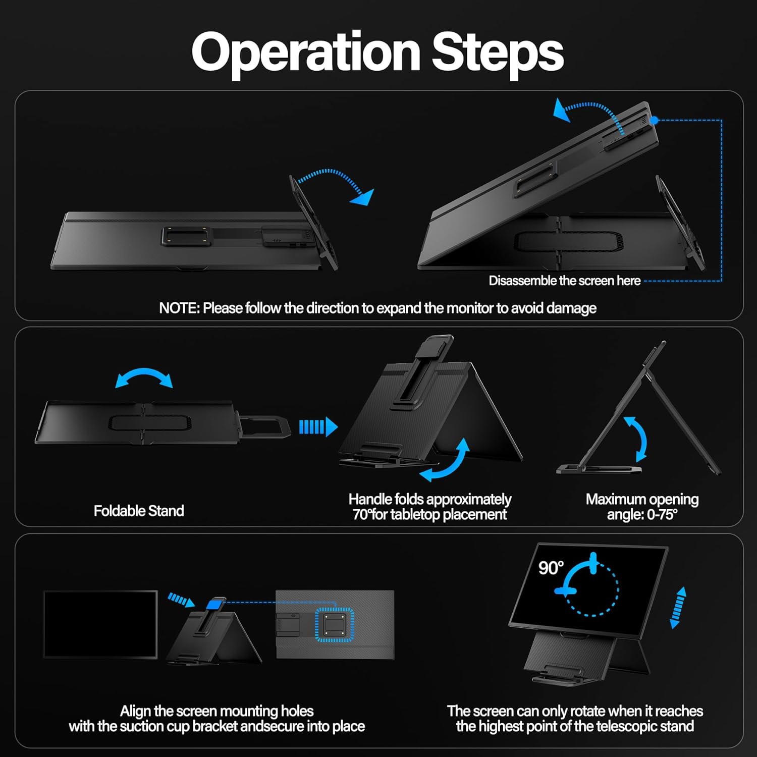 23.8 Inch Portable Monitor 1080P FHD 100Hz IPS 125% sRGB USB Hub Laptop Screen Extender - Image 5