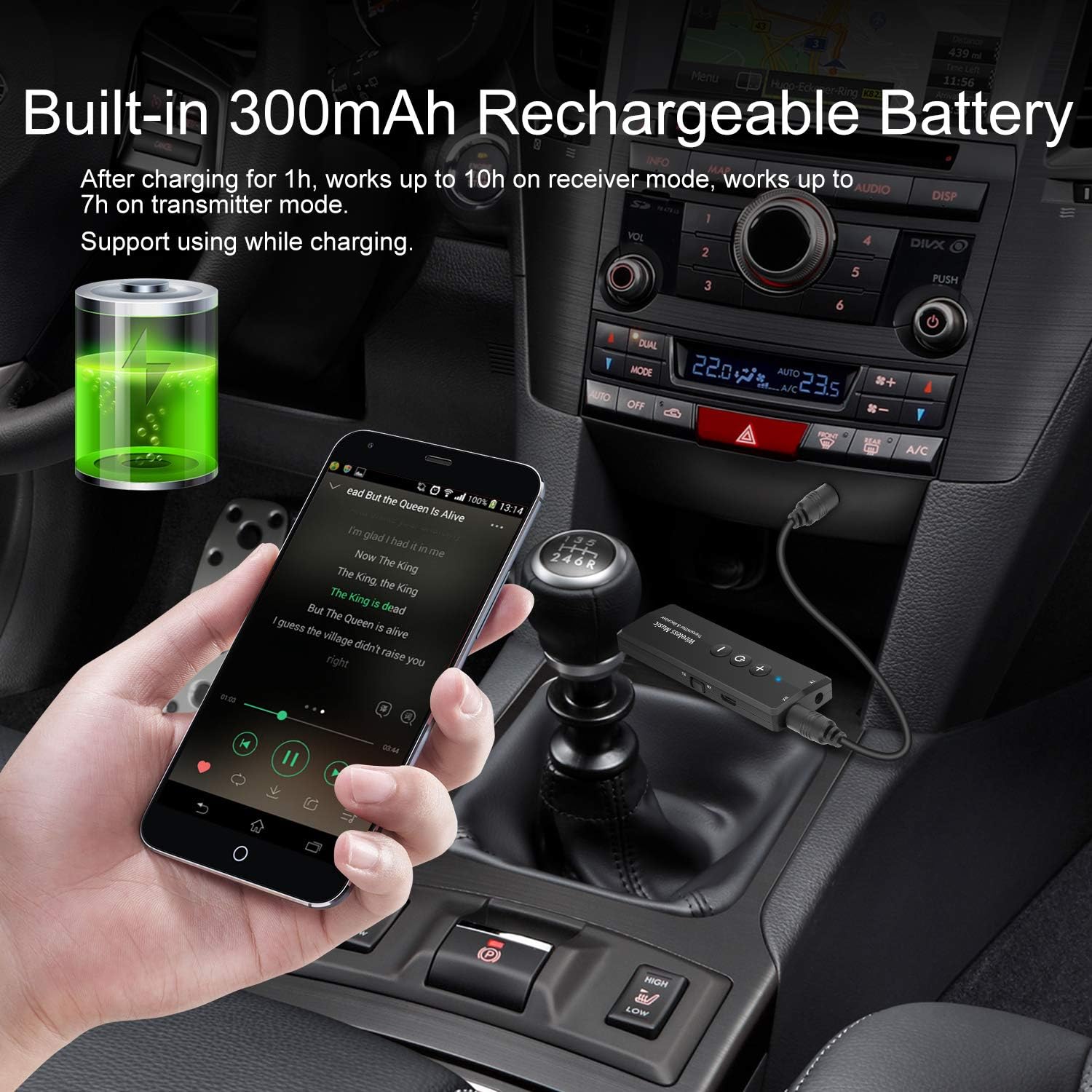 Portable Bluetooth 5.3 Transmitter Receiver 3-in-1 Wireless Audio Adapter for TV PC Car - Image 5