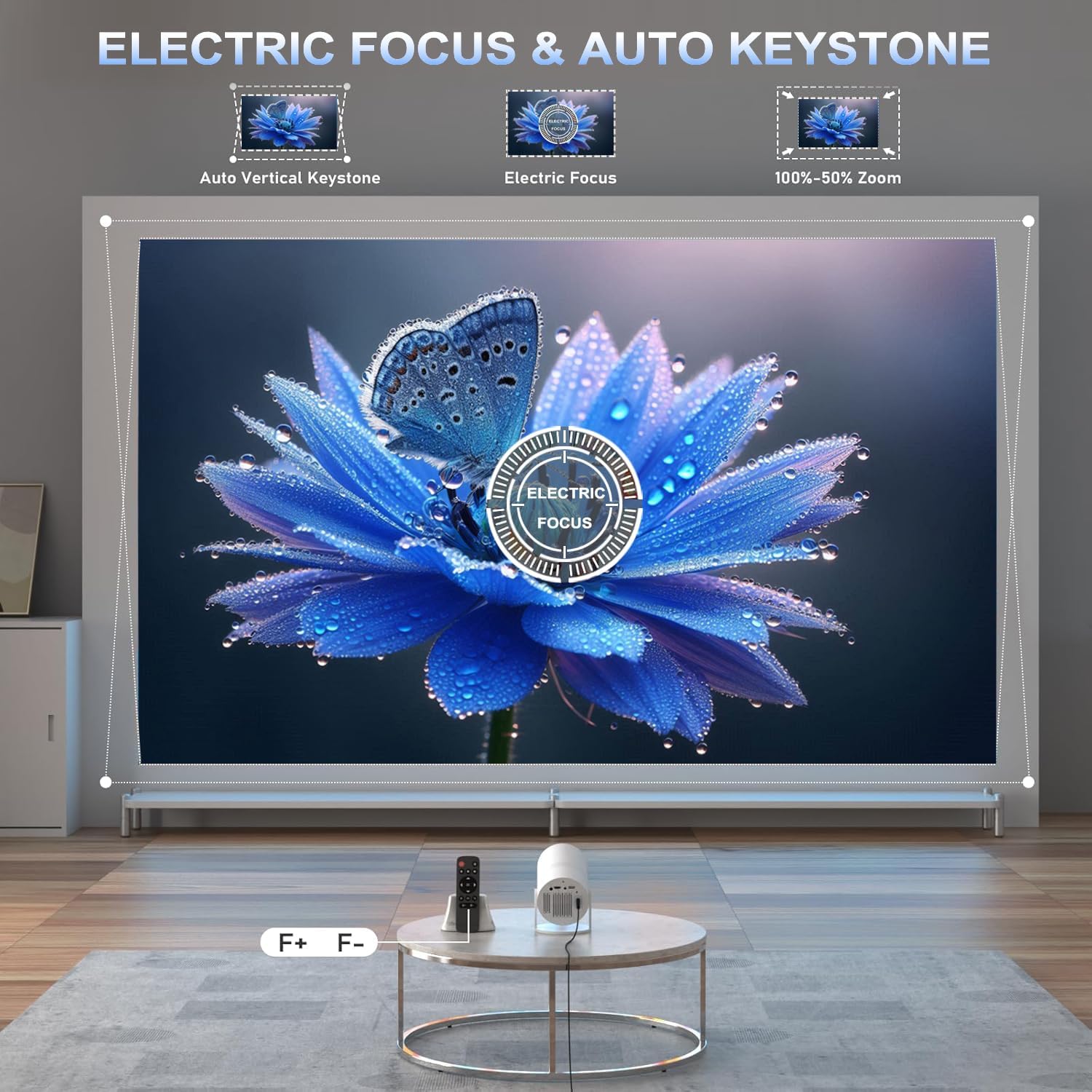 Upgraded 4K WiFi 6 BT 5.2 Portable Mini Projector Full HD Auto Keystone 180° Rotation for Home Theater - Image 3