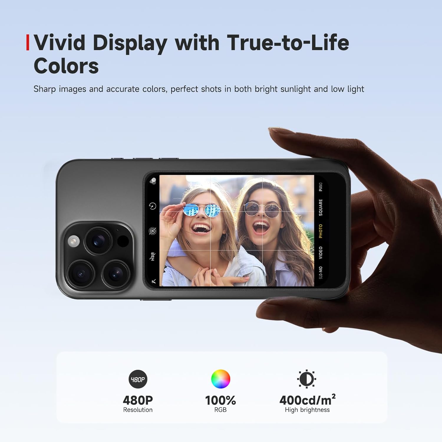 SYNCO Xview M4 Wireless Magnetic Phone Vlog Monitor Screen, Built-in Bluetooth Remote Control, Blue - Image 6