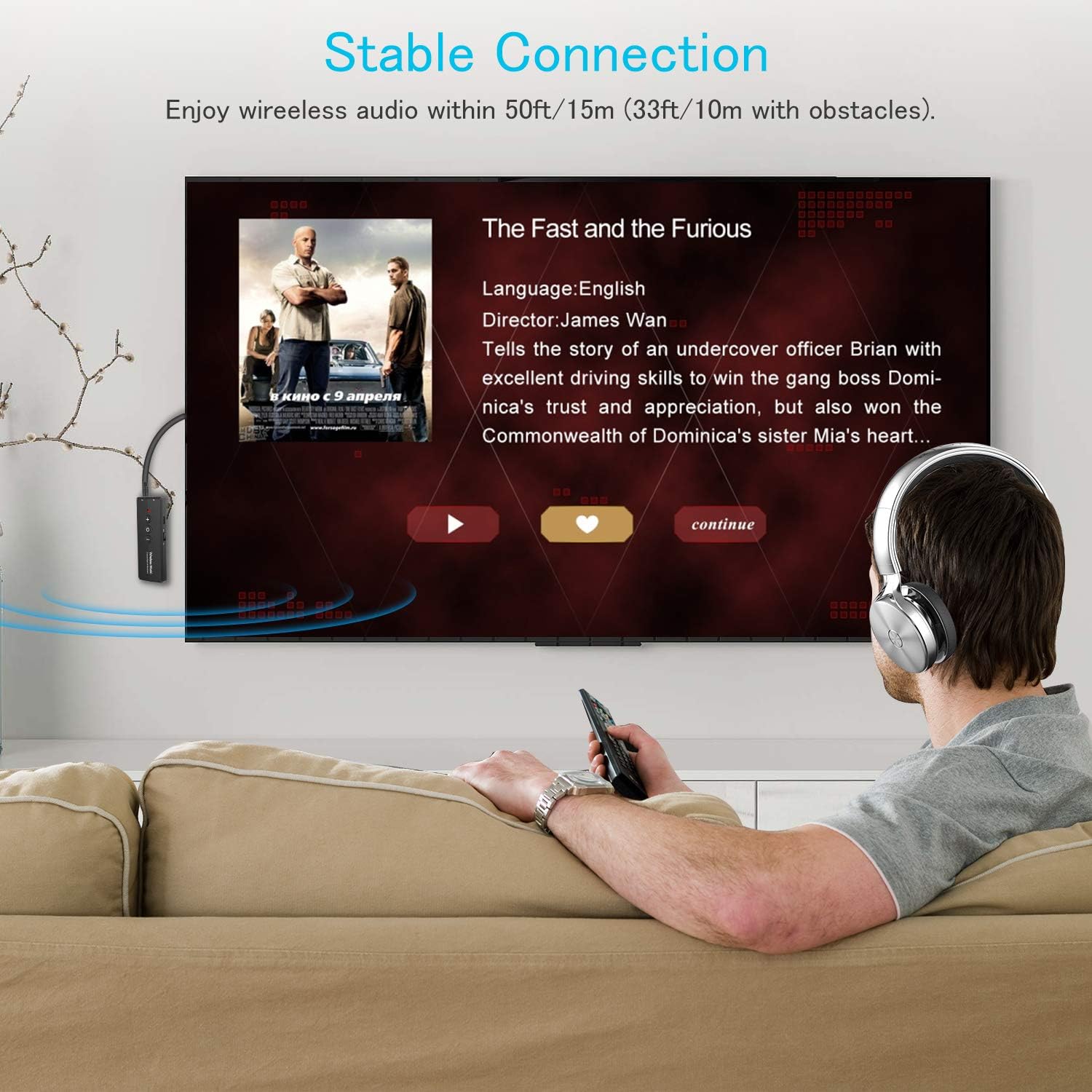Portable Bluetooth 5.3 Transmitter Receiver 3-in-1 Wireless Audio Adapter for TV PC Car - Image 6