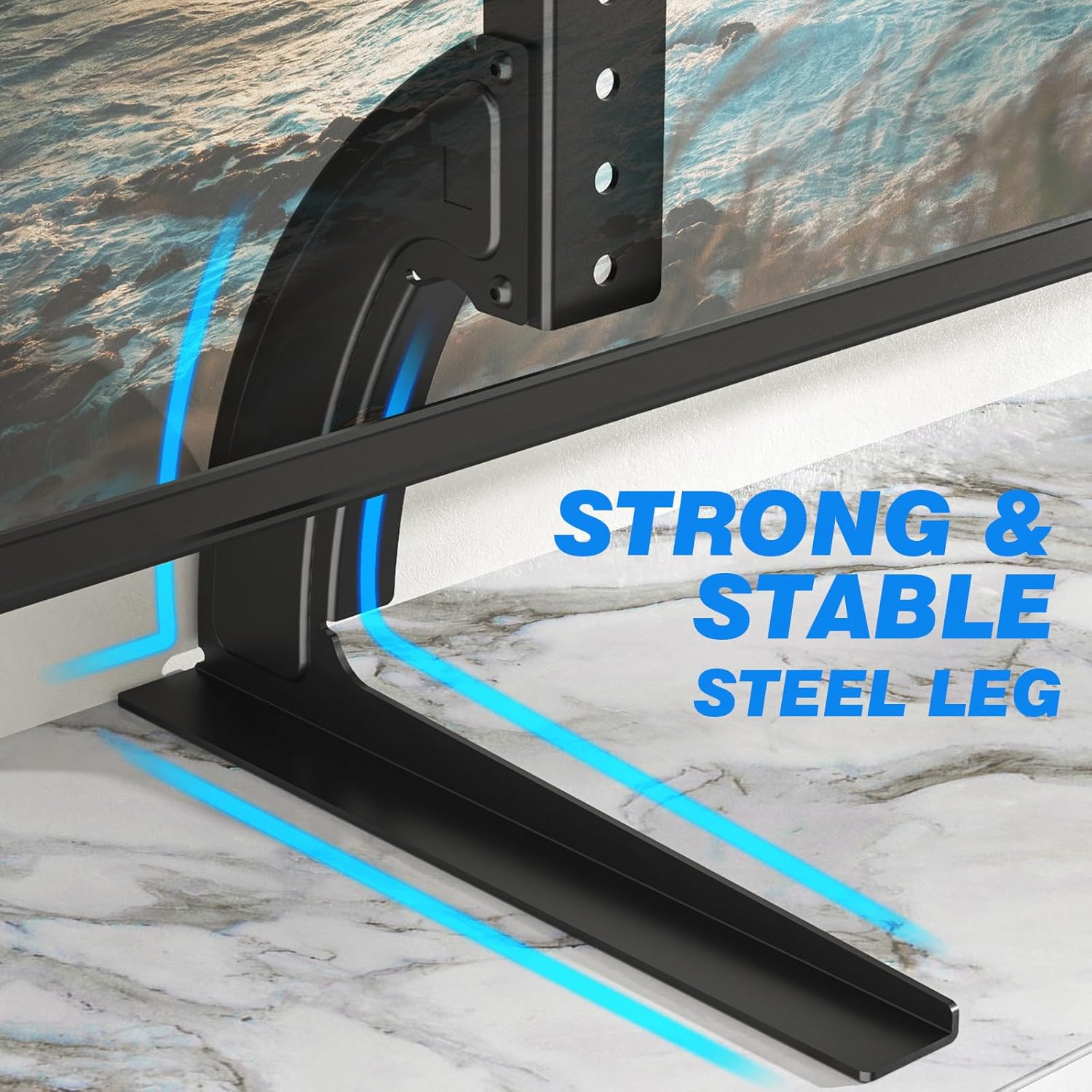Rfiver Adjustable Universal TV Stand for 32-55 Inch TVs, Black, 88 lbs Capacity - Image 5