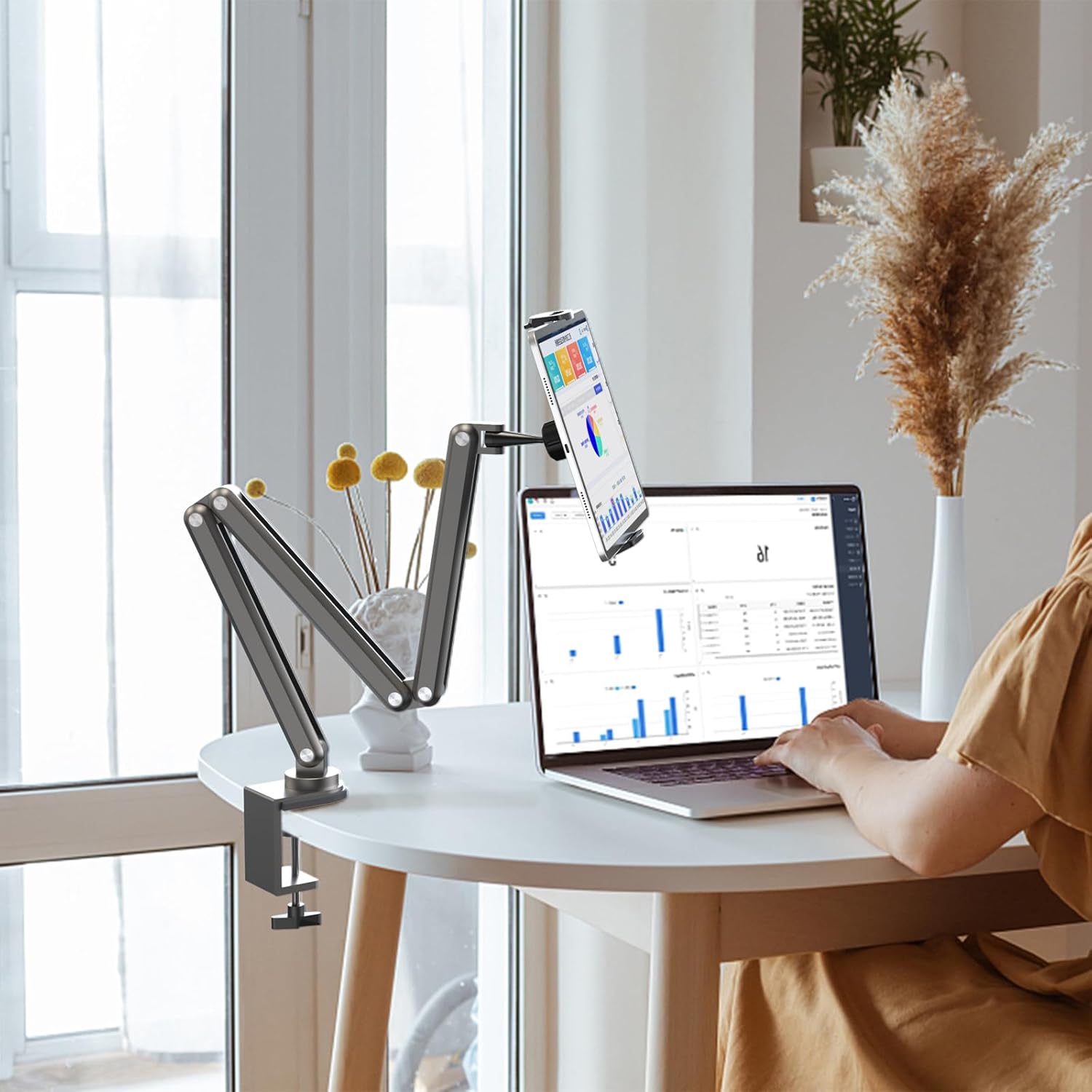 Adjustable Aluminum Alloy Desk Tablet Stand Holder Mount 13-inch Compatible iPad Pro Air Mini - Image 5