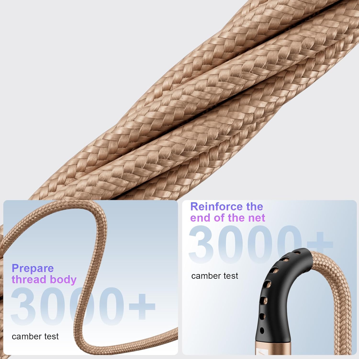 100W USB C to 3-in-1 Nylon Braided Charging Cable for iPhone, Galaxy, and More - Image 5