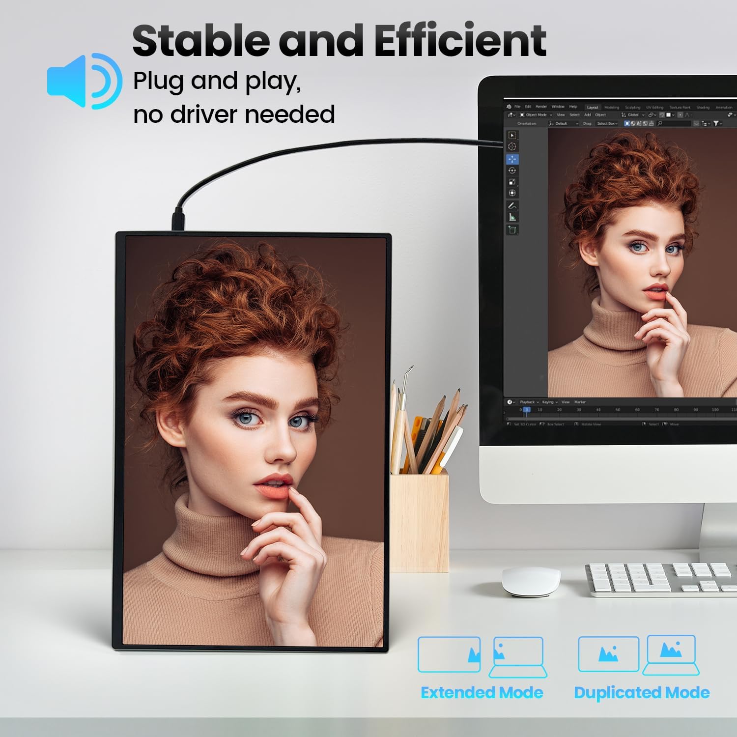 16 Inch Portable Touchscreen Monitor HDR10 Metal Shell with Smart Cover and Speakers, IPS 1920x1200P USB-C HDMI Secondary Display - Image 5