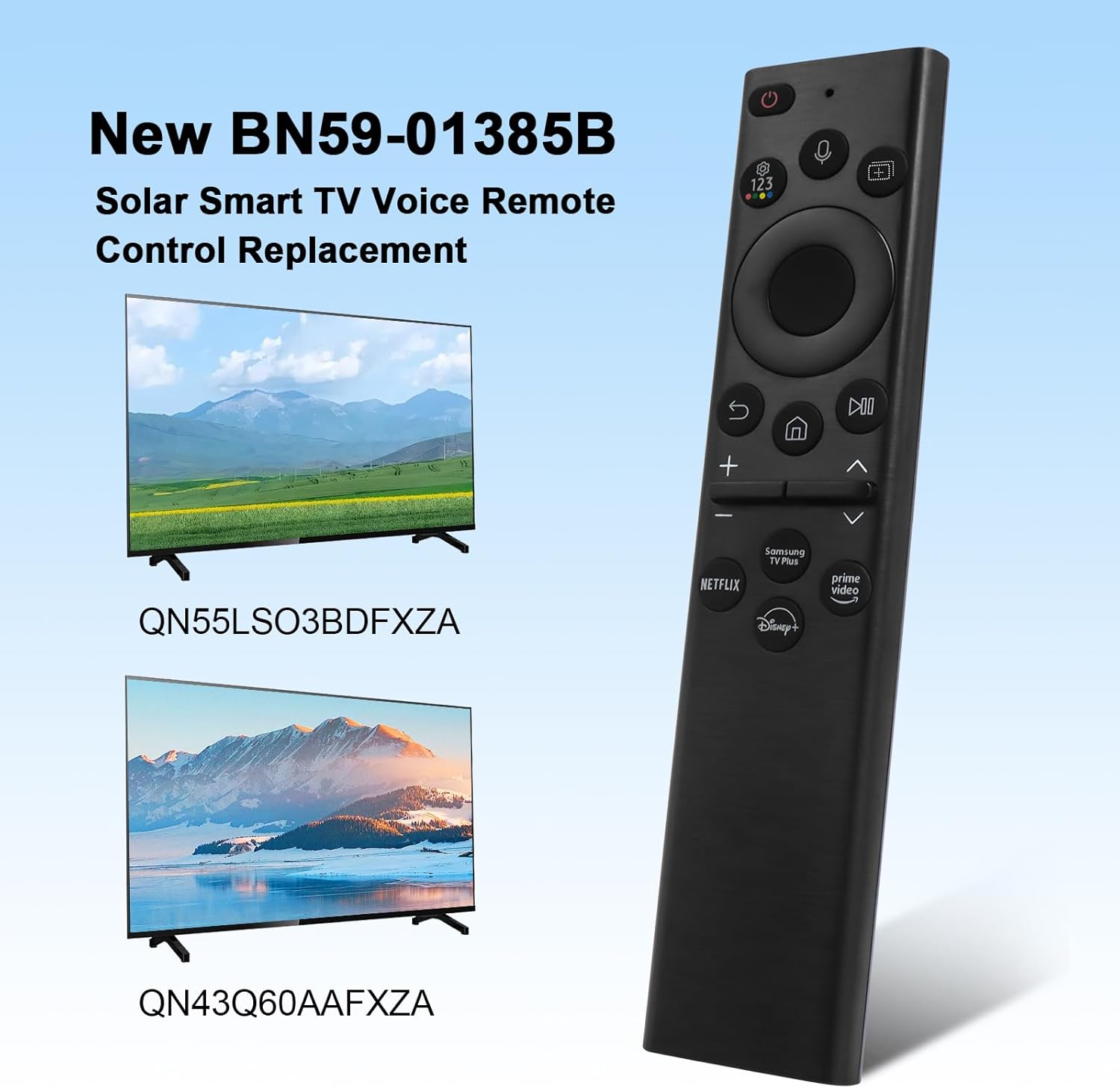Rechargeable Solar TV Remote Control for Samsung Frame Smart TVs Voice Bluetooth 4 Shortcut Buttons - Image 2