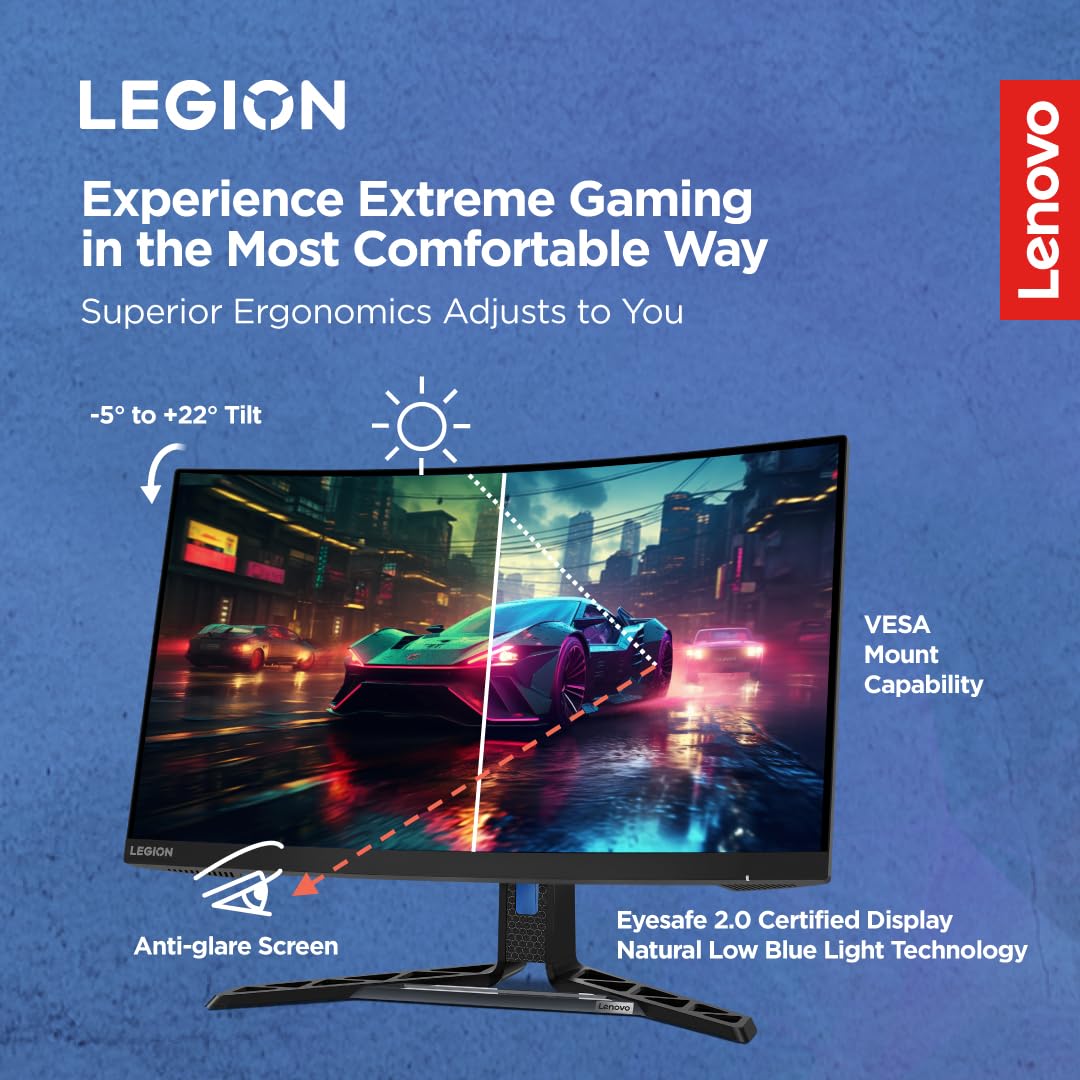 Lenovo Legion R27fc-30 27 Inch FHD 240Hz Gaming Monitor 0.5ms AMD FreeSync NVIDIA G-Sync Black - Image 4