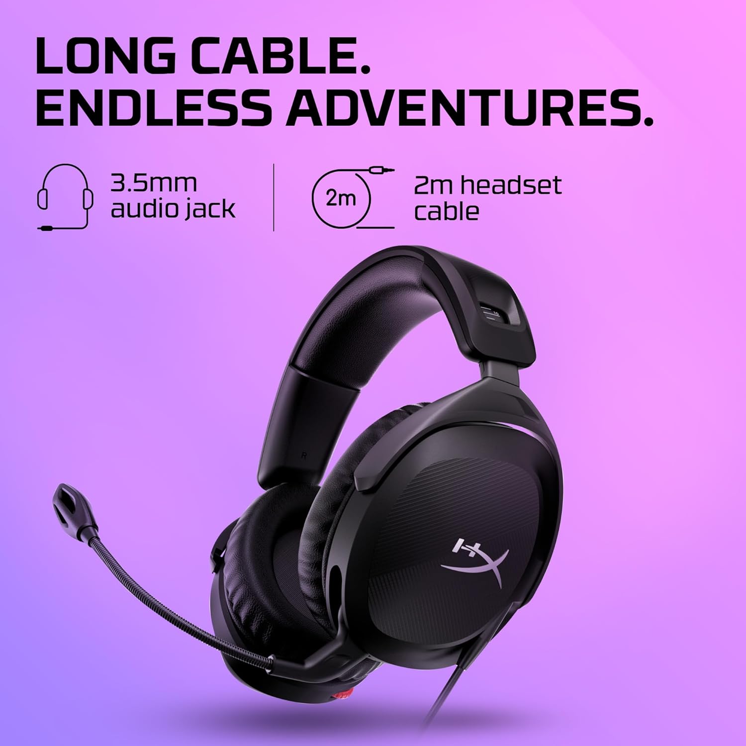 HyperX Cloud Stinger 2 Wired Gaming Headset Black Lightweight Over-Ear with Mic 50mm Drivers - Image 3
