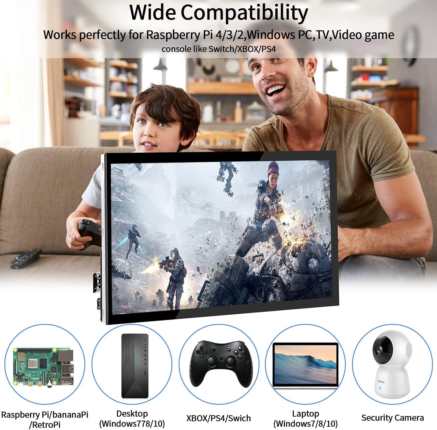 10.1 Inch Touchscreen Monitor 1024x600 Portable HDMI IPS Display for Raspberry Pi 5/4/3/2/Zero 16:9 Win11/10/8/7 Free-Driver - Image 6