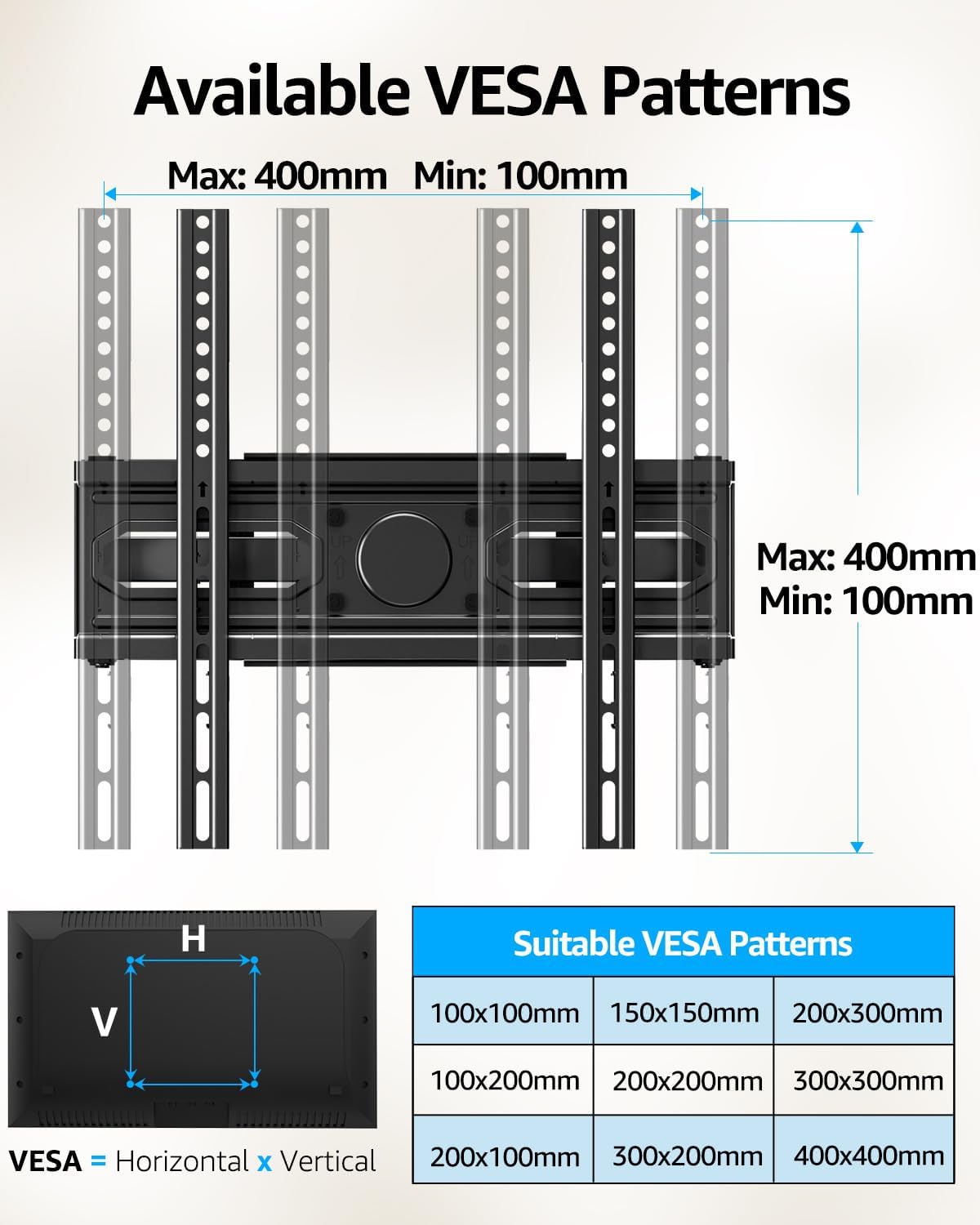 EconoMe Full Motion Swivel Tilt TV Wall Mount for 32-65 Inch TVs, Dual Arm Articulating, 99lbs Capacity - Image 7