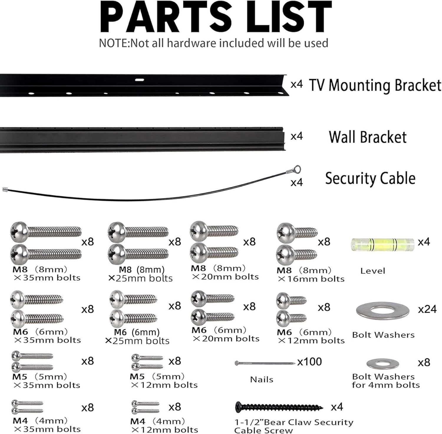 Auoace 4-Pack Studless TV Mounts for 12-55 inch TVs, 99 lbs Capacity, Low Profile, Easy Install - Image 6