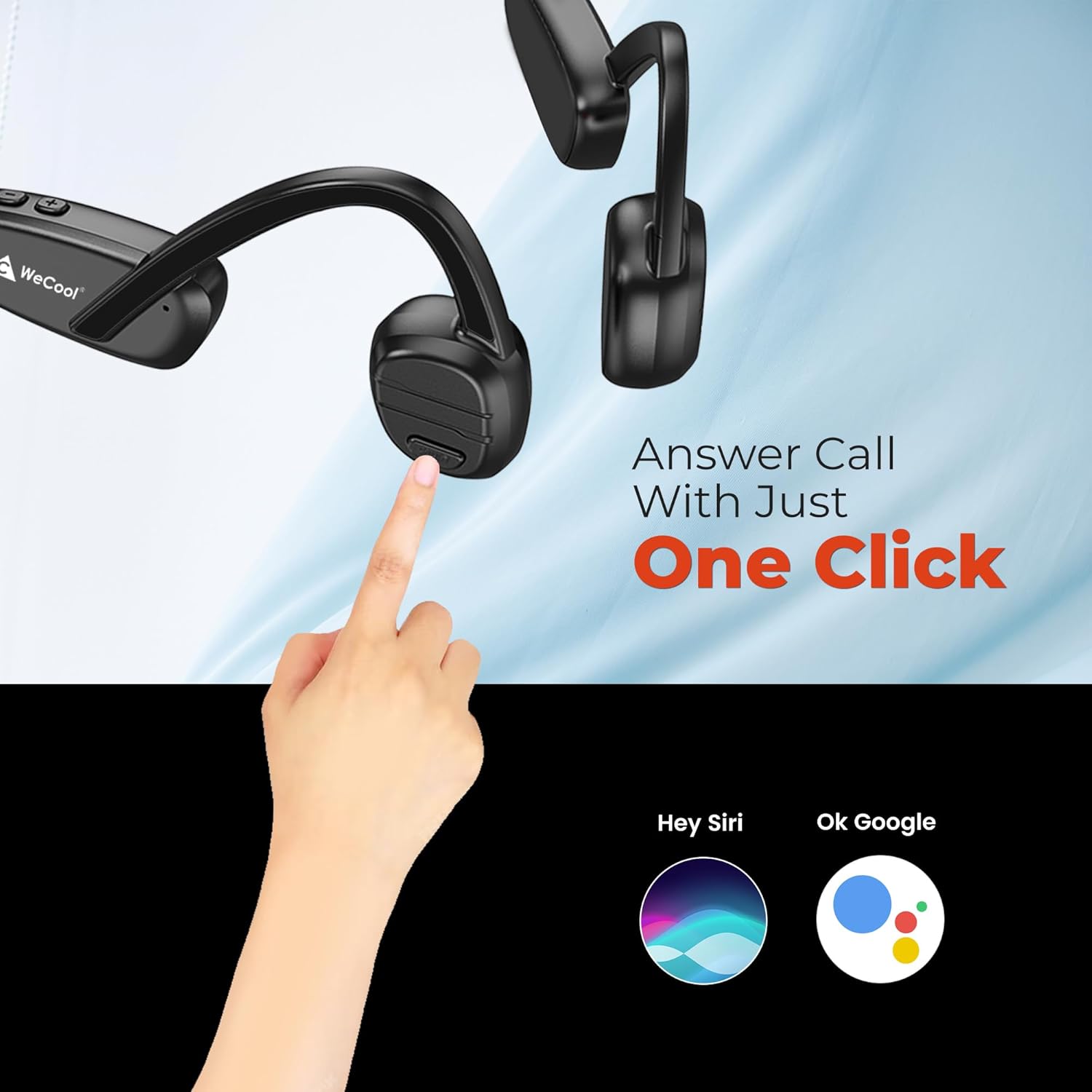 Wecool Moonwalk M2 Open Ear Bone Conduction Headphones V5.3 Bluetooth IPX6 Water Resistant - Image 6