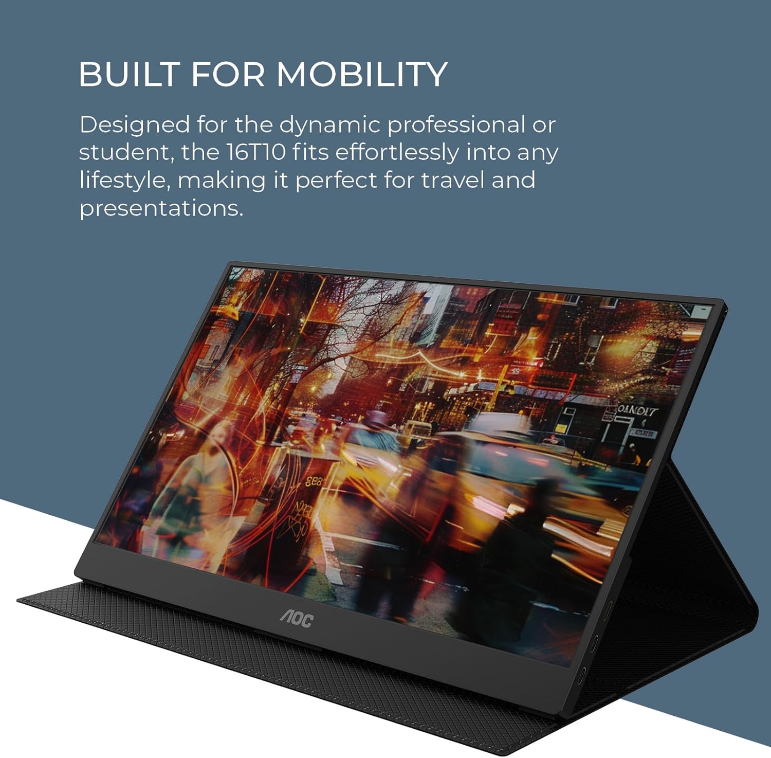 AOC 16T10 Portable Monitor 15.6 Inch FHD IPS with Smart Cover Included - Image 2
